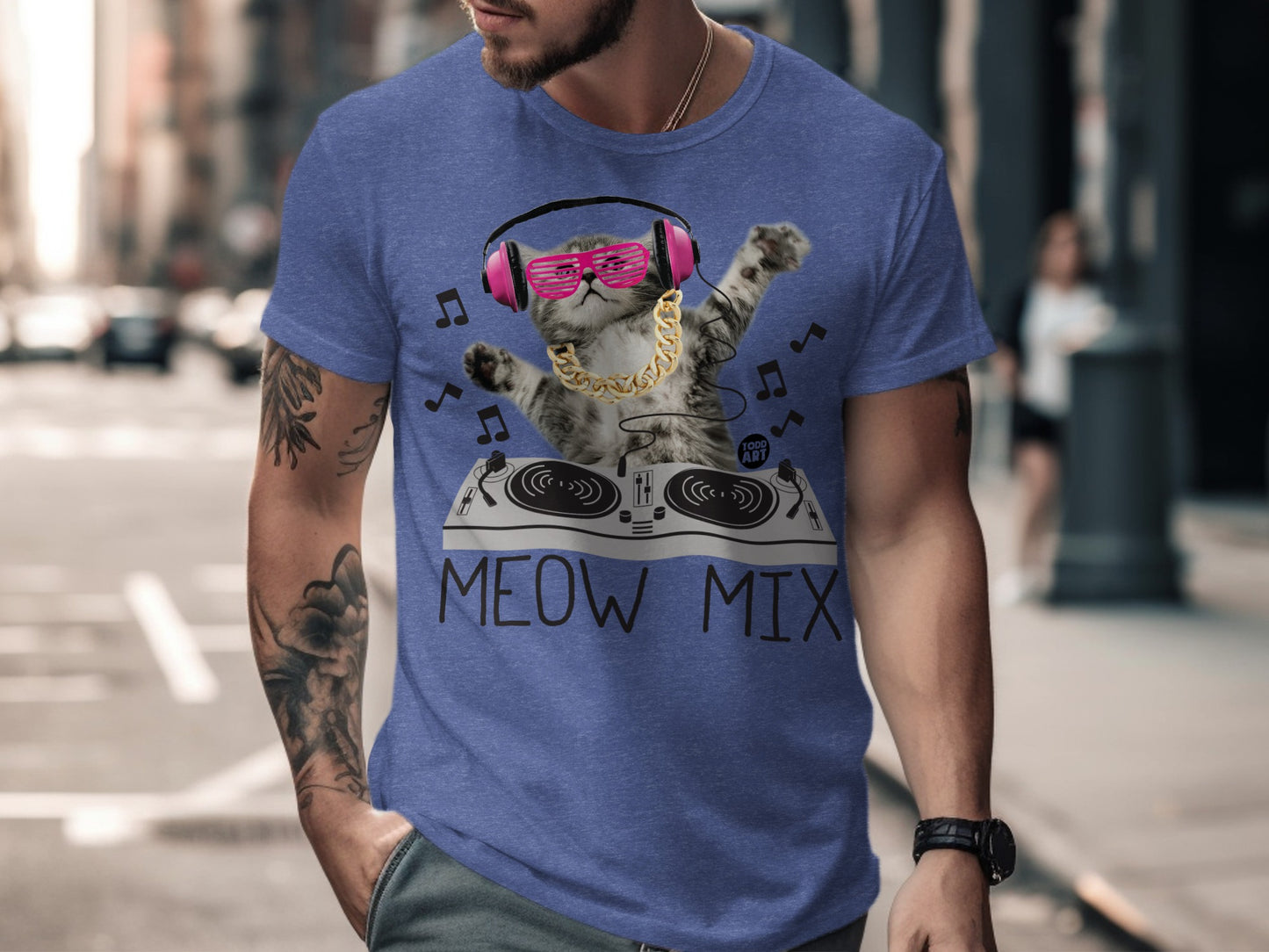 DJ Cat with Headphones Graphic T-Shirt product