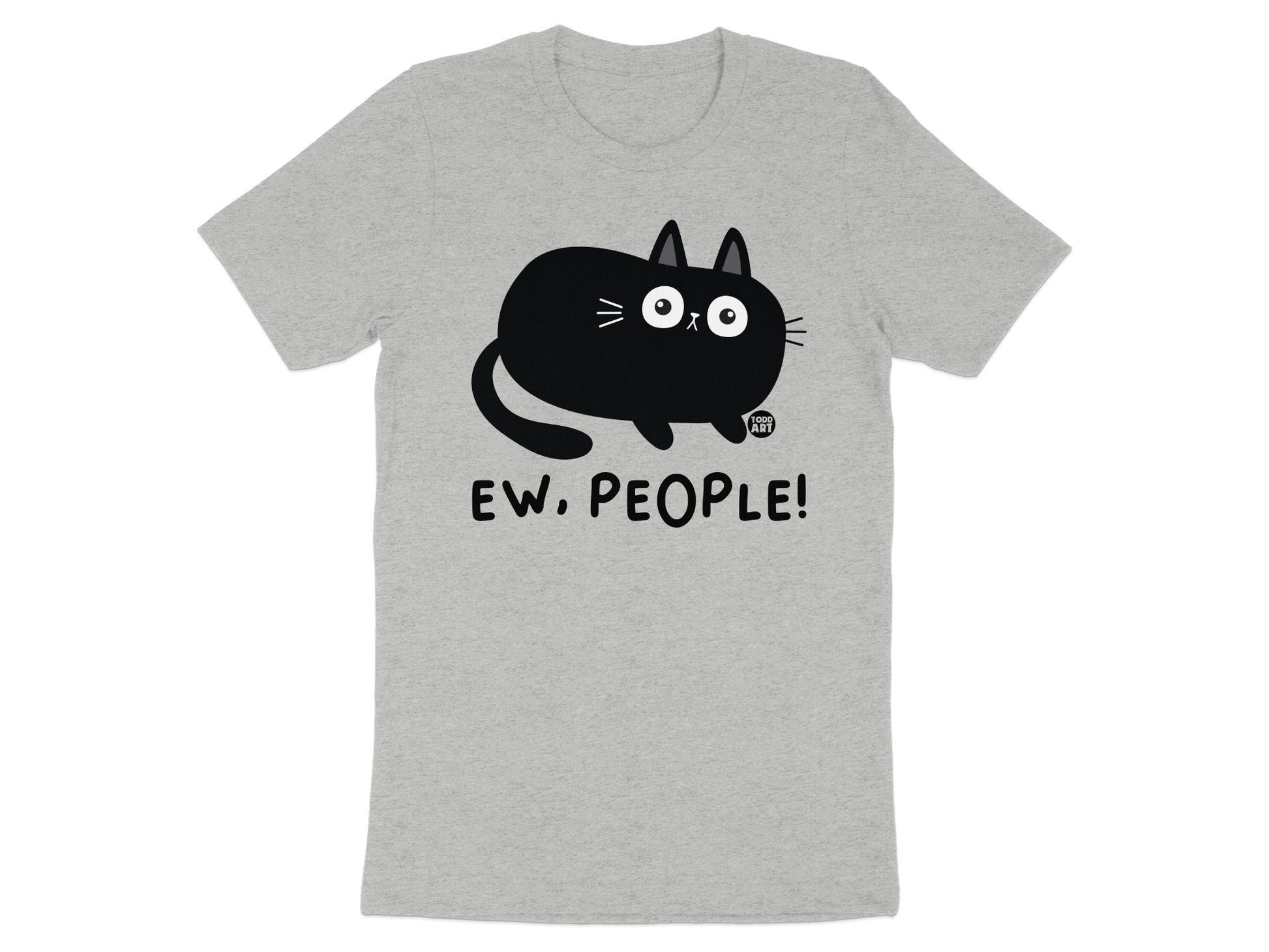 Ew People Cartoon Cat Graphic on Grey Shirt product