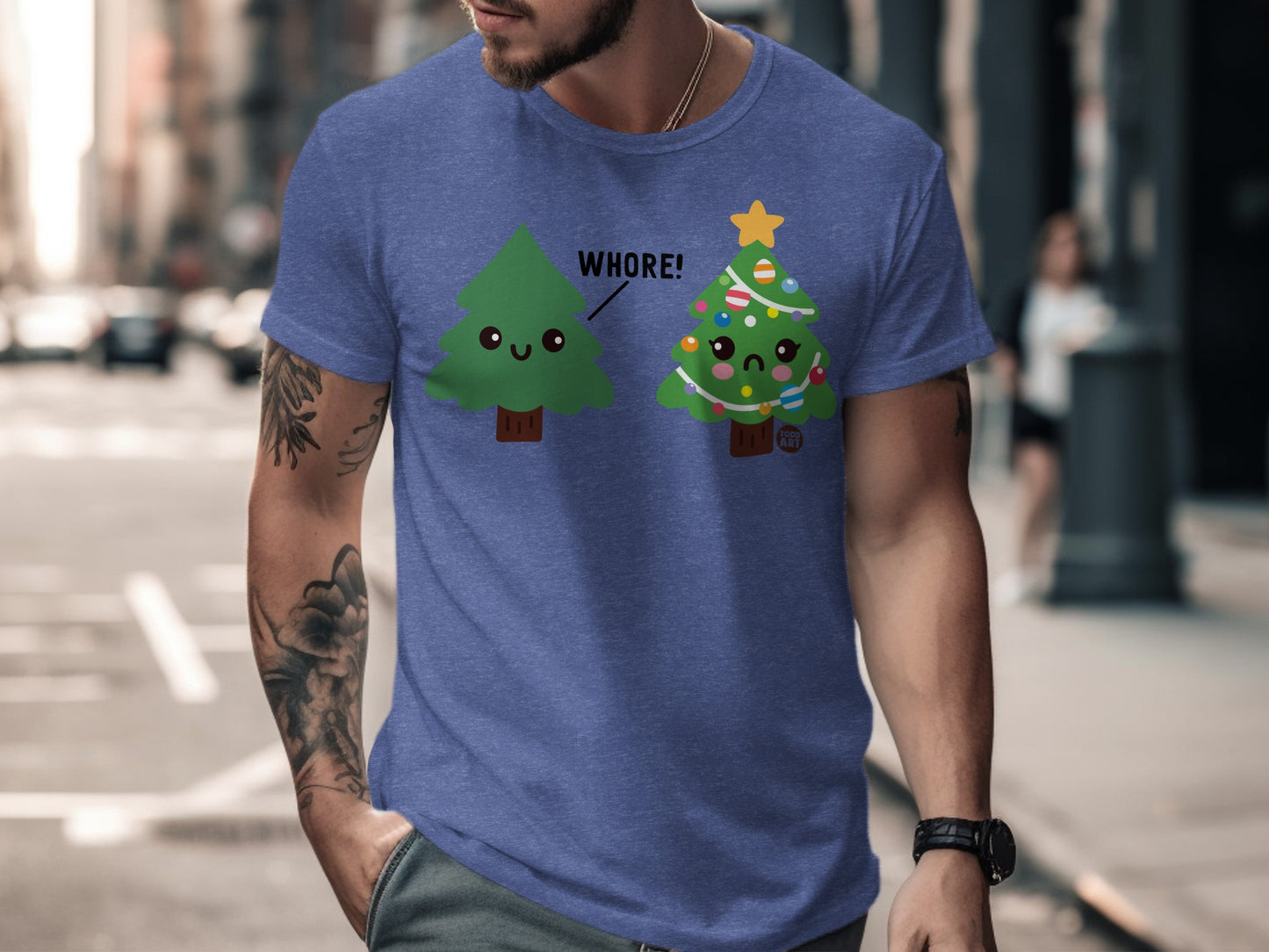 Funny Christmas Tree Design Short Sleeve T-shirt Product