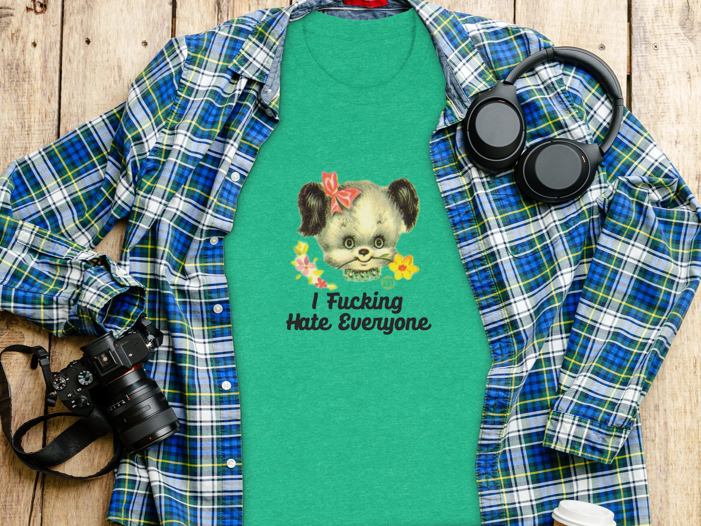 I Fucking Hate Everyone Green Graphic T-Shirt product