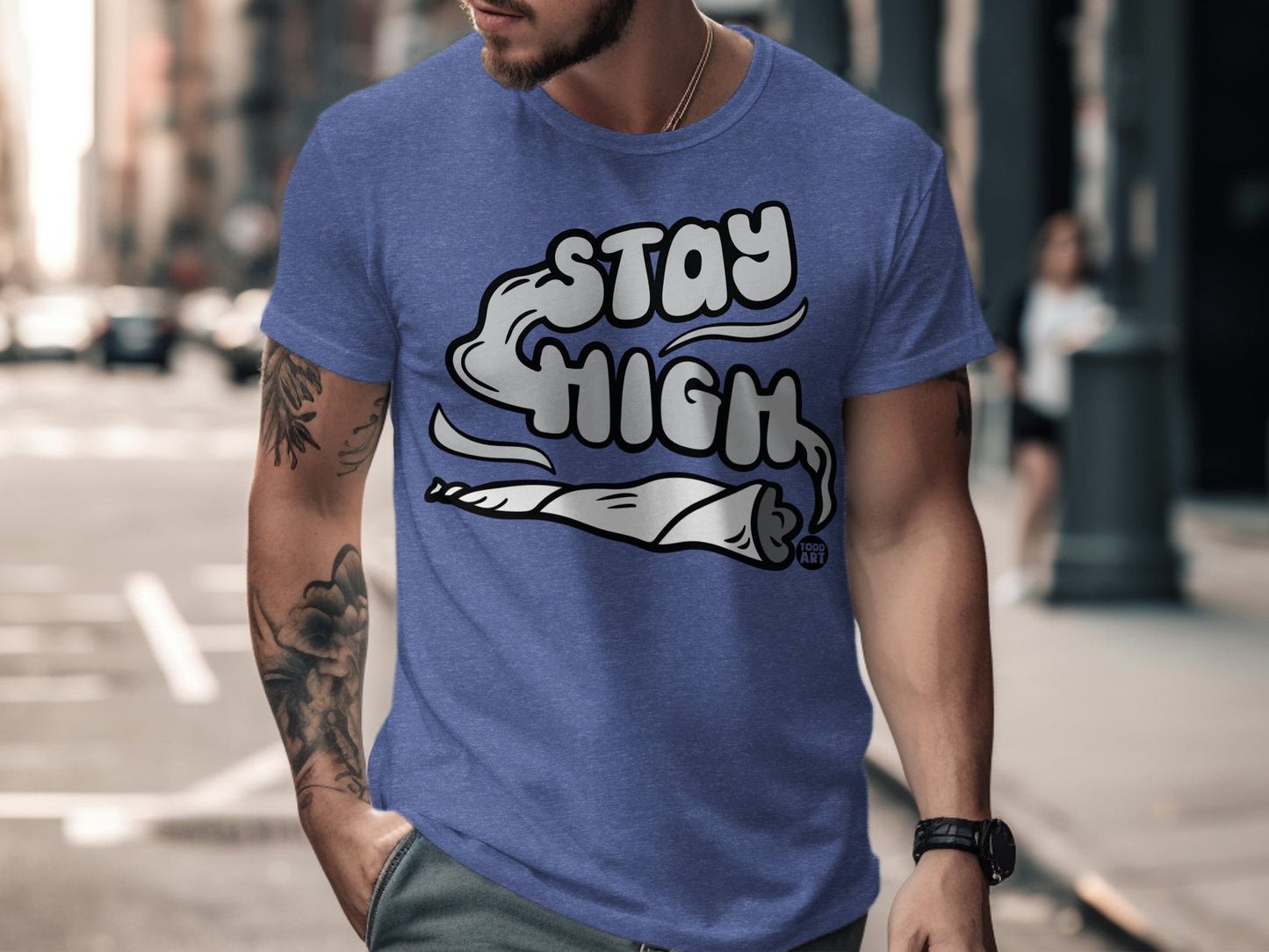 Stay High Graphic T-Shirt with Unique Bold Design