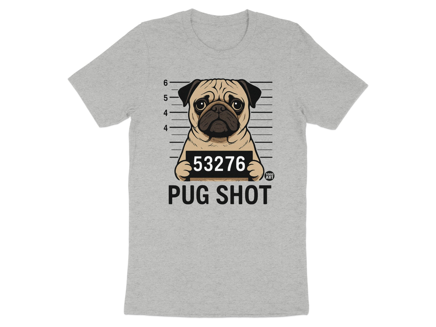Funny Pug Shot Graphic T-Shirt Apparel product
