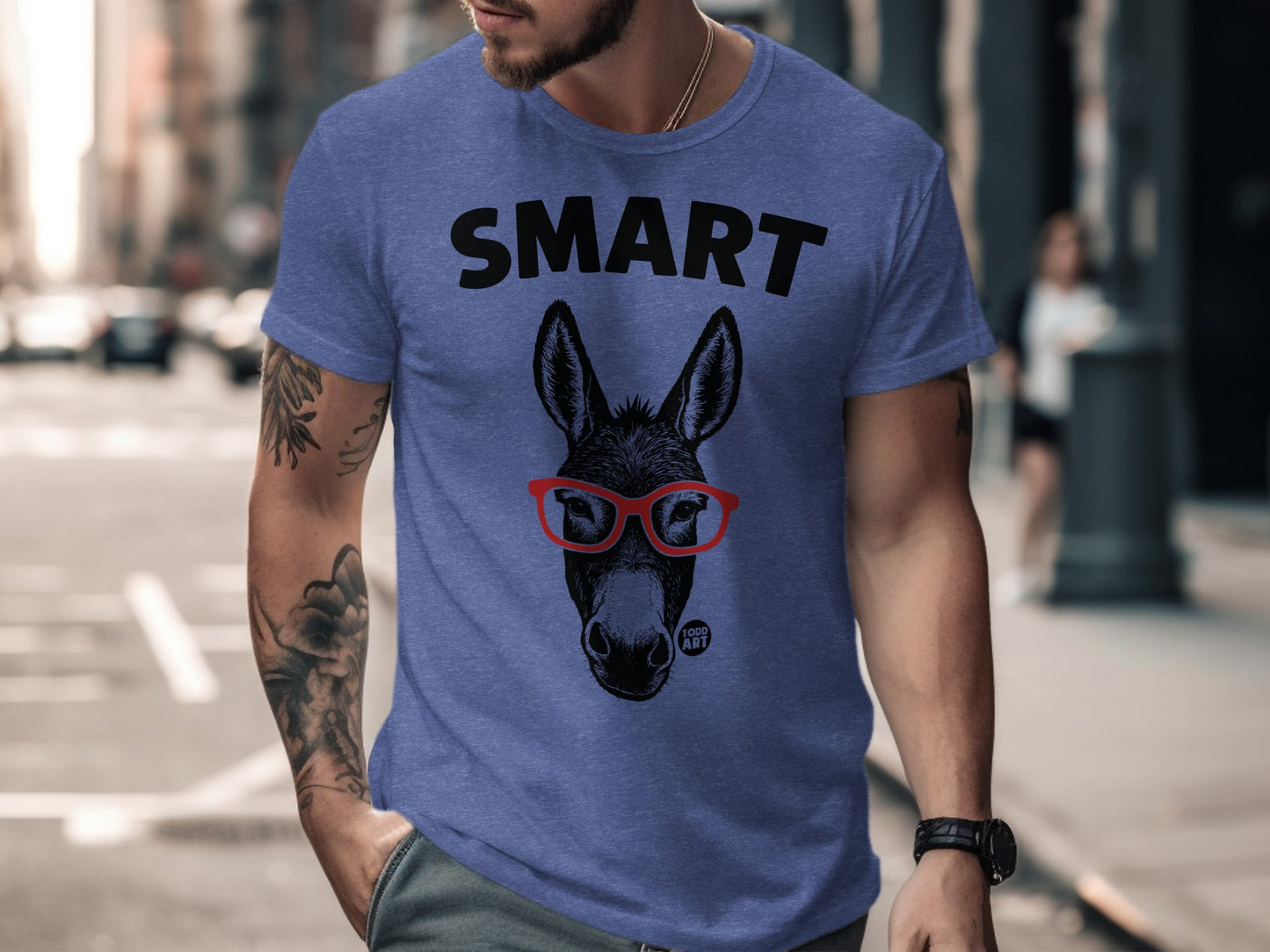 Smart Donkey with Glasses Graphic T-Shirt product