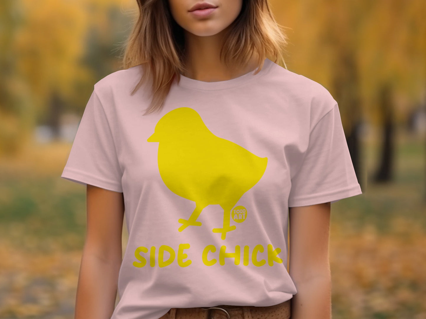 Side Chick Yellow and Pink Casual T-Shirt product