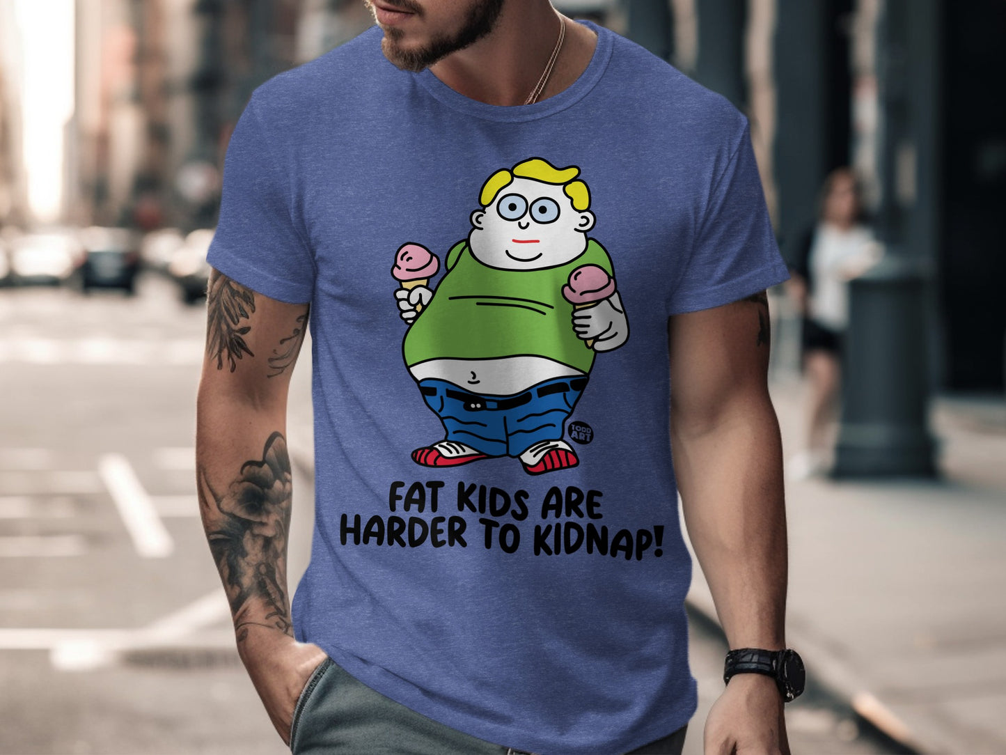 Fat Kids Are Harder To Kidnap Cartoon T-Shirt product type