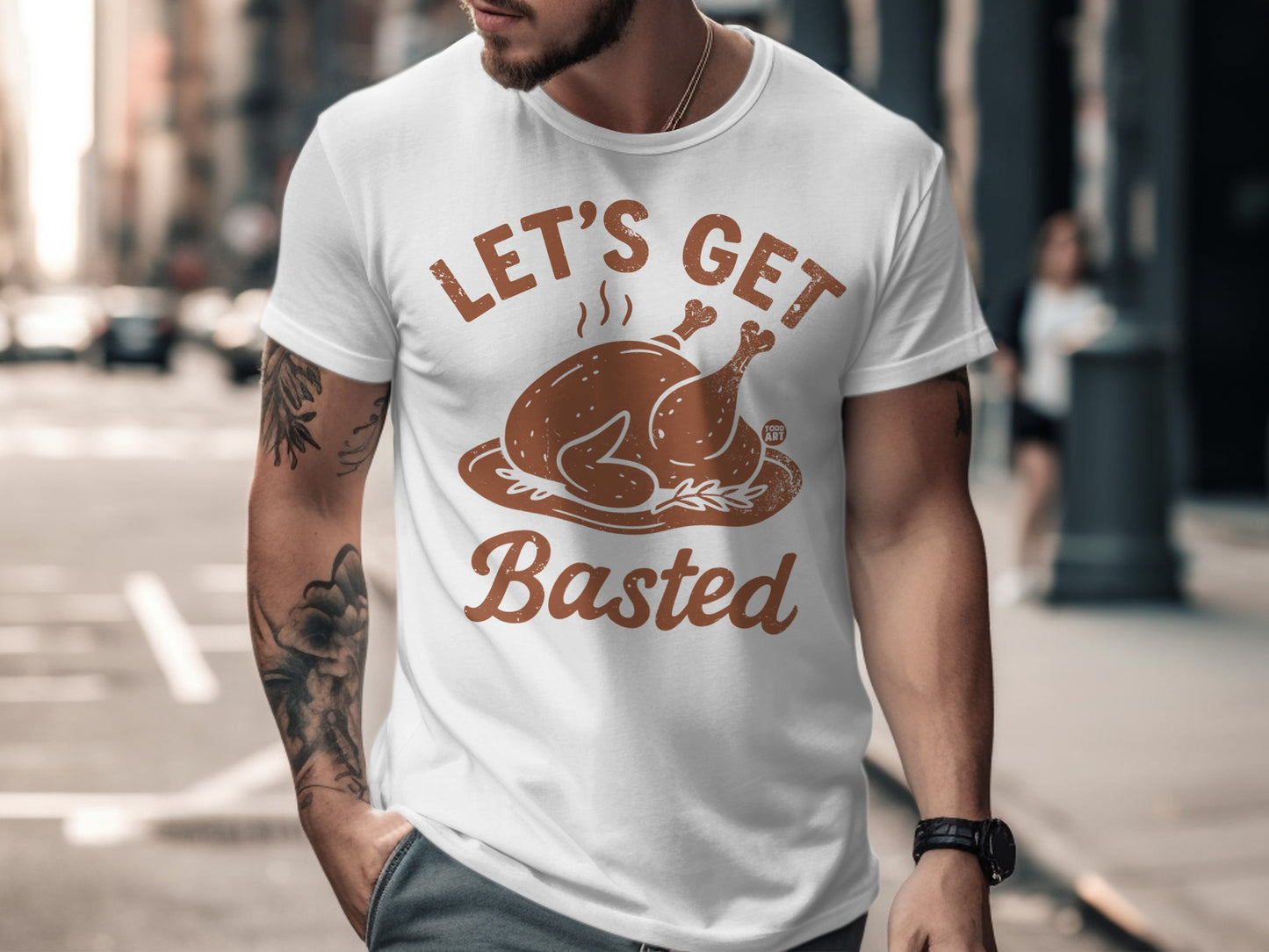 Let's Get Basted Graphic T-Shirt for Thanksgiving