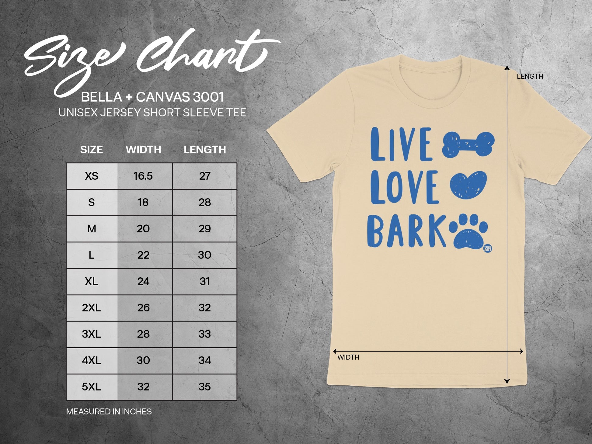 Live Love Bark Bella Canvas Dog Tee product