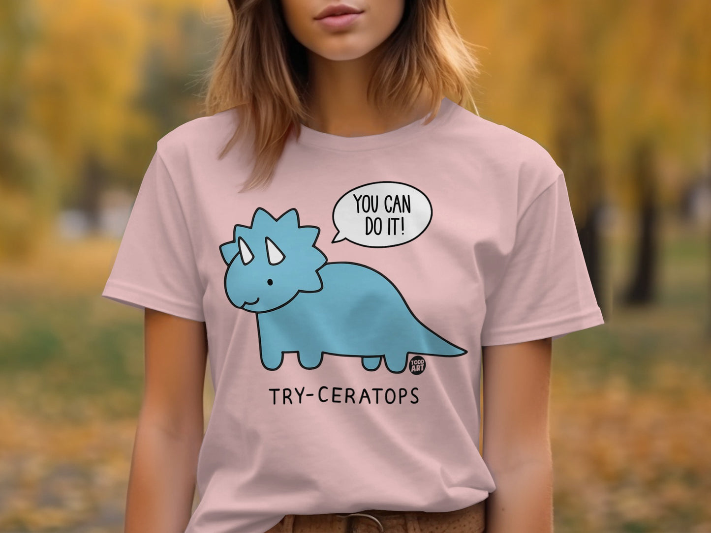 Motivational Try-Ceratops Graphic T-Shirt product