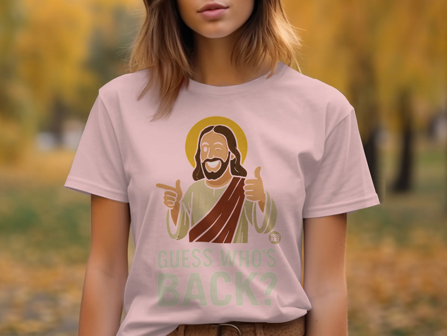 Guess Who's Back Smiling Jesus Graphic T-Shirt product type