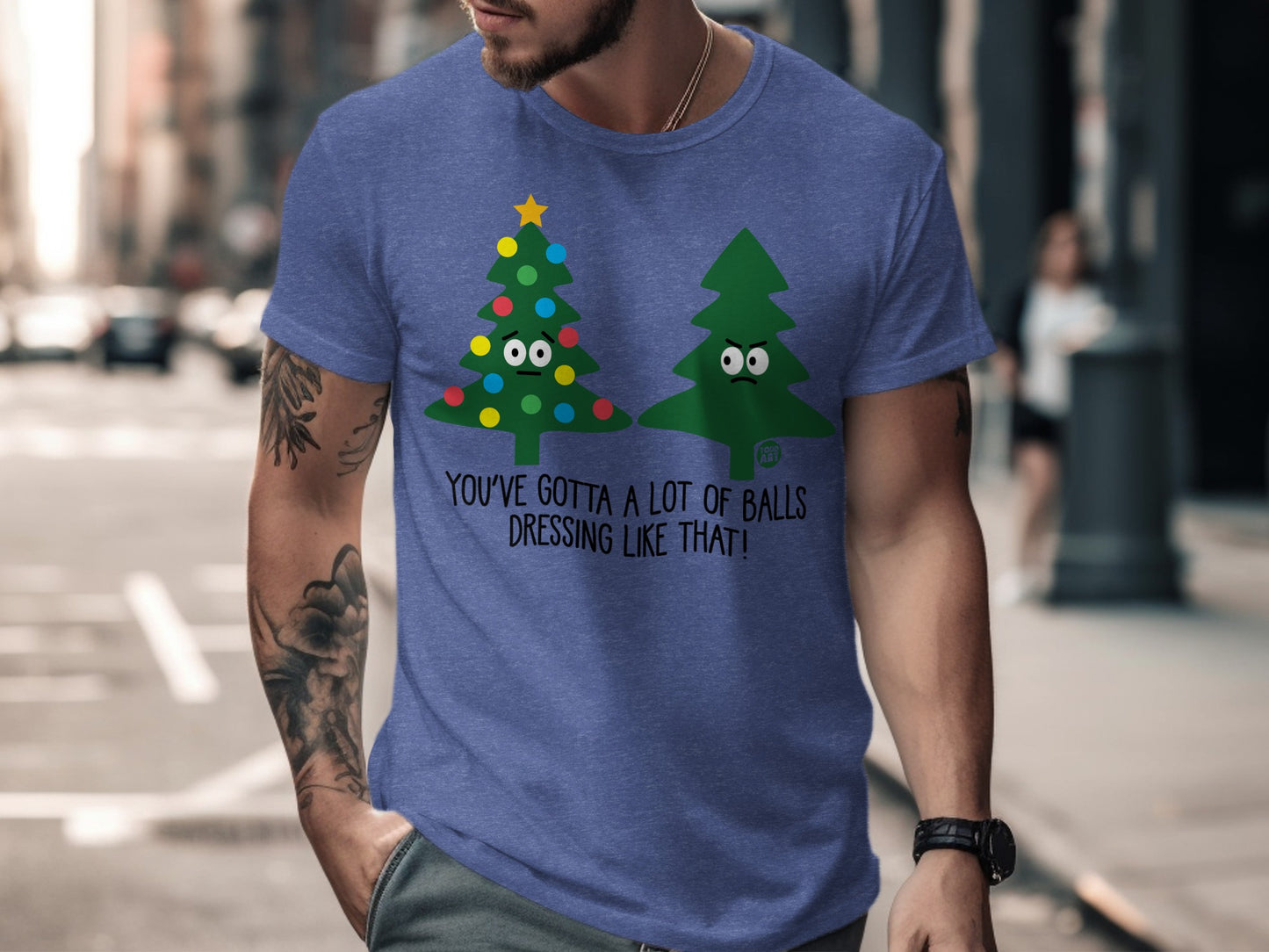 Funny Christmas Tree Balls Blue T-Shirt product