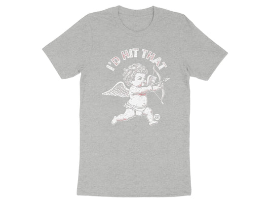 I'd Hit That Cupid with Arrow Graphic Grey T-Shirt