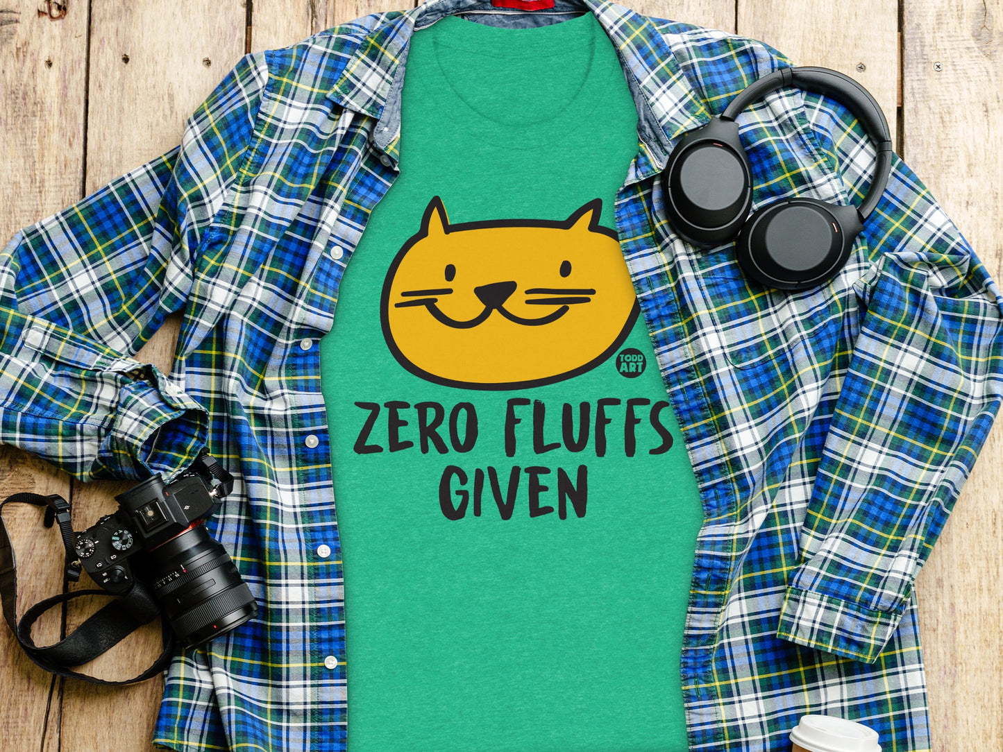 Zero Fluffs Given Cat Graphic Shirt product type