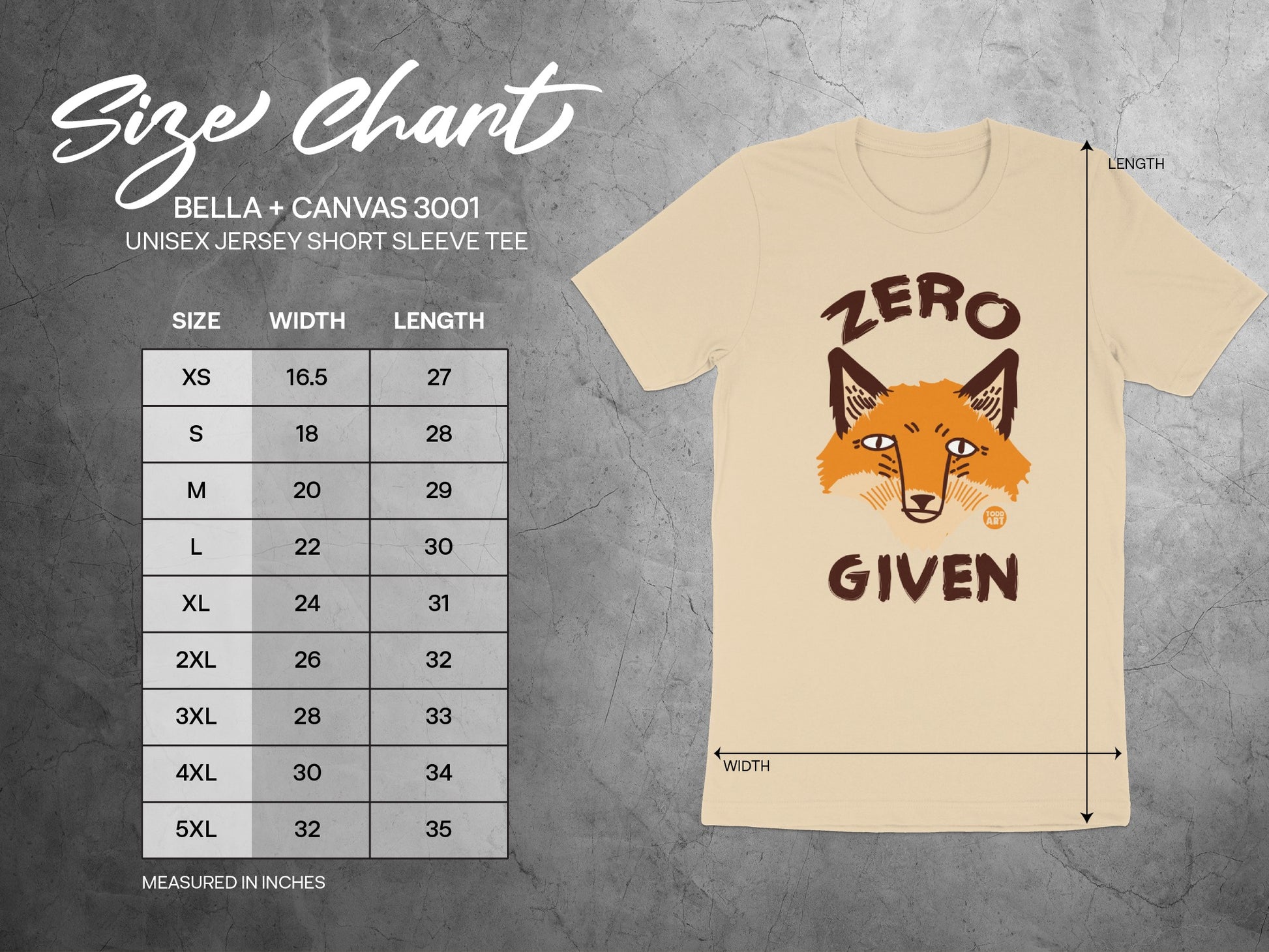 Zero Given Fox Graphic Unisex Jersey Short Sleeve product