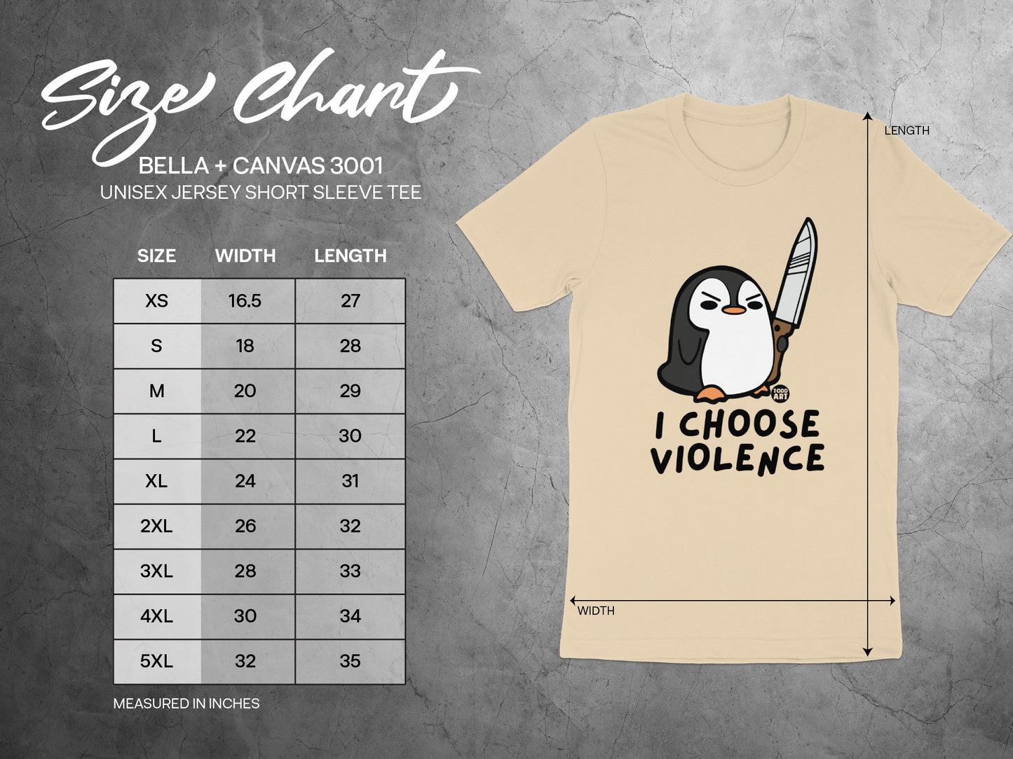 I Choose Violence Penguin Graphic Unisex Tee