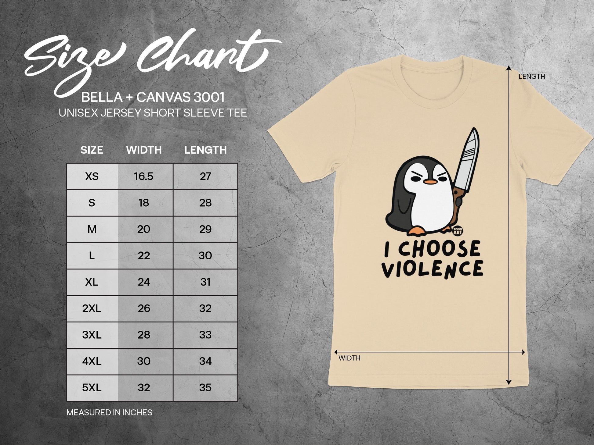 I Choose Violence Penguin Graphic Unisex Tee