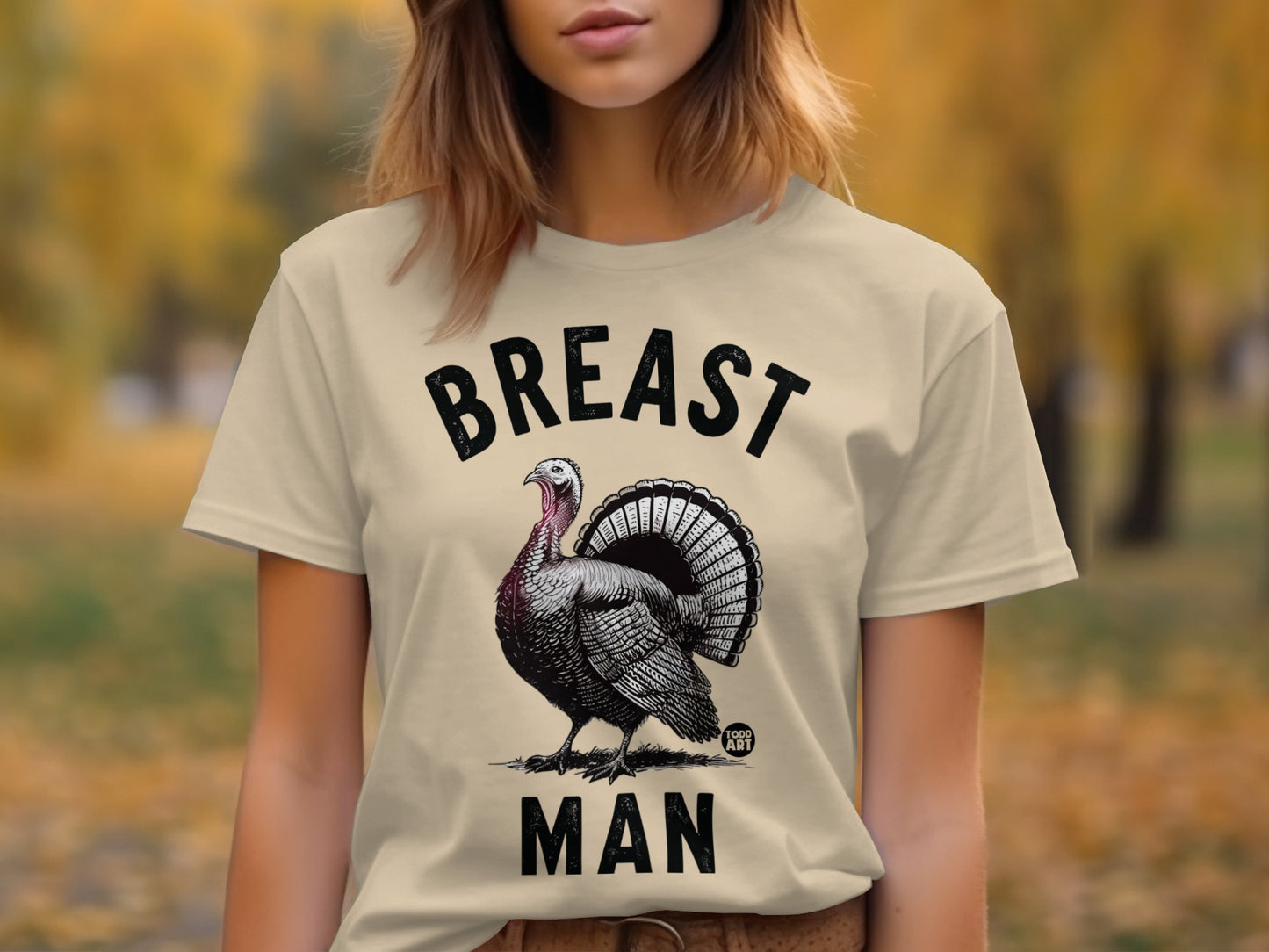 Funny Turkey Breast Man Graphic T-Shirt for Humor Lovers