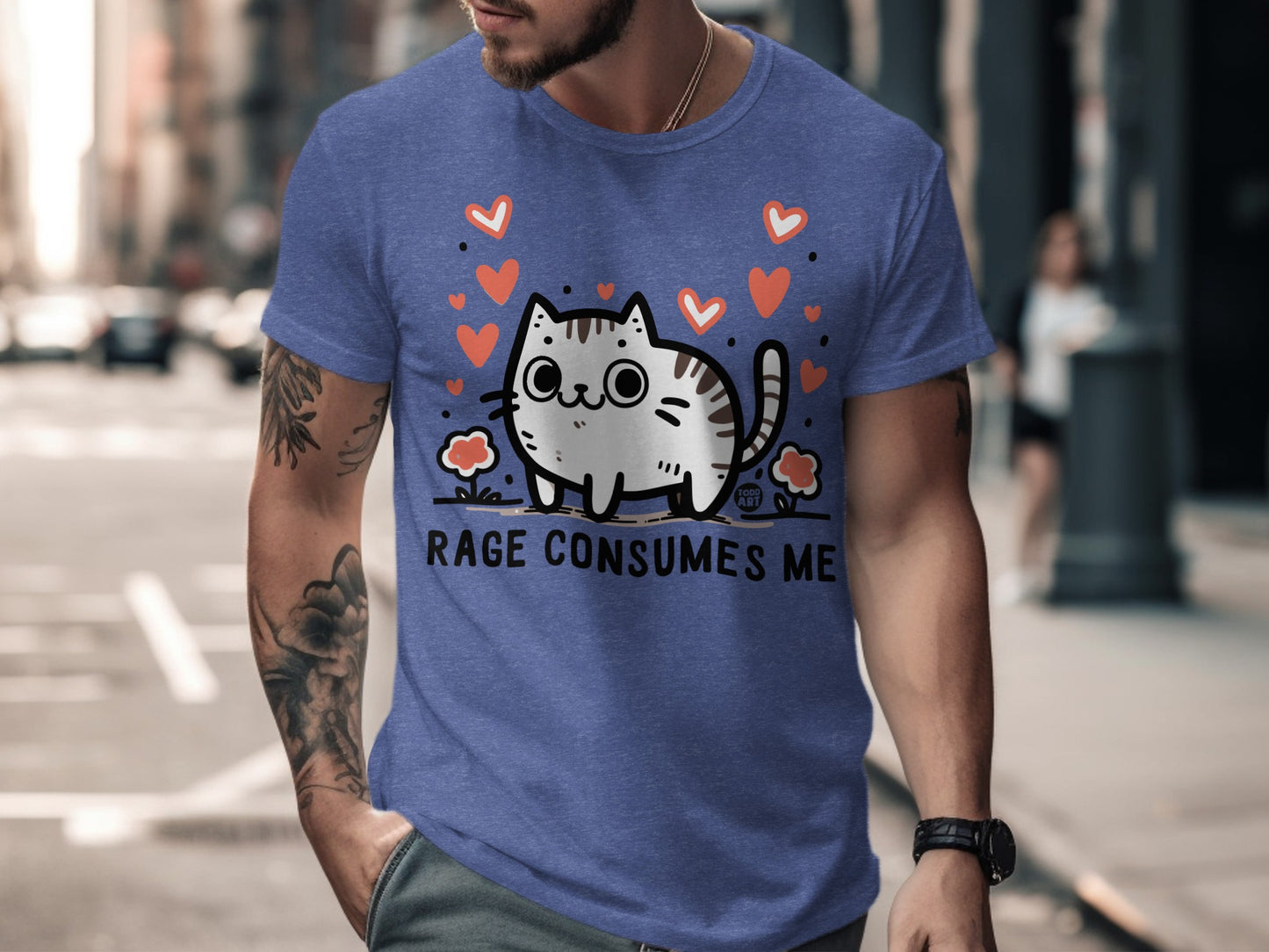 Rage Consumes Me Cat Graphic Design T-Shirt product