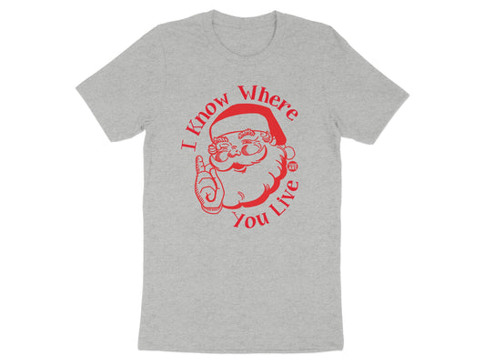 I Know Where You Live Santa Graphic Tee product type