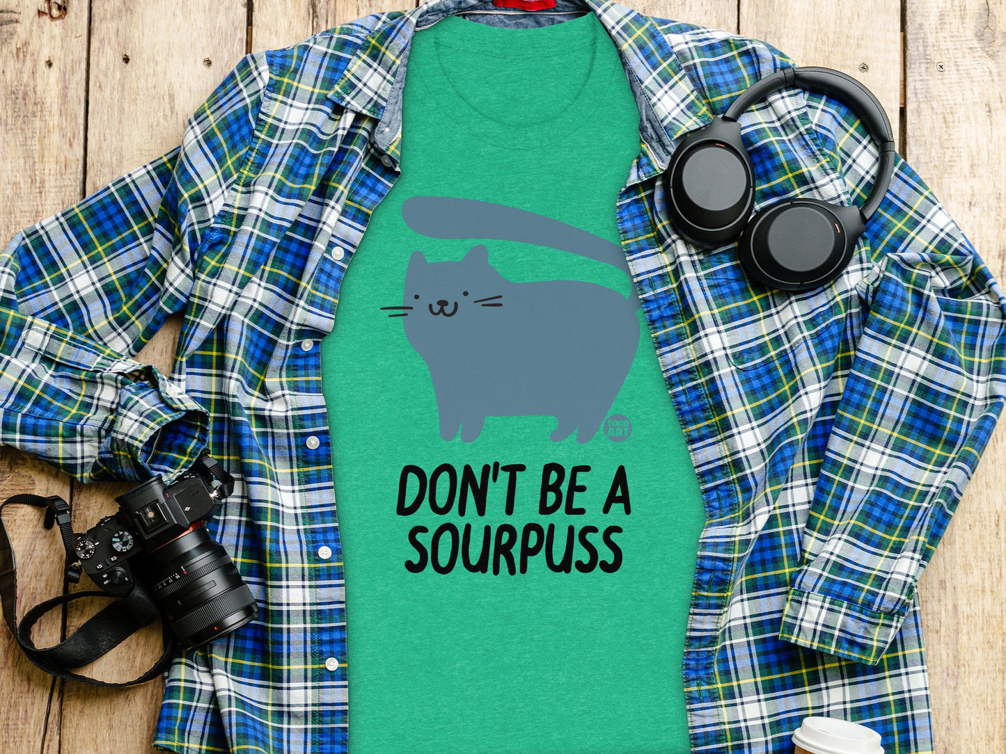 Don't Be A sourpuss cute cat graphic t-shirt product