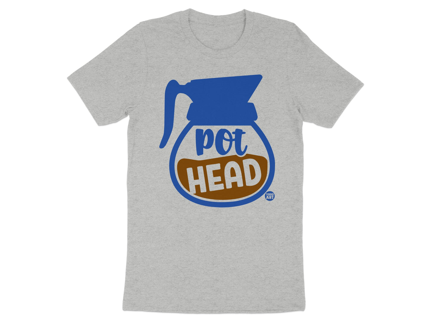 Pot Head Coffee Pot Graphic Grey T-shirt product type