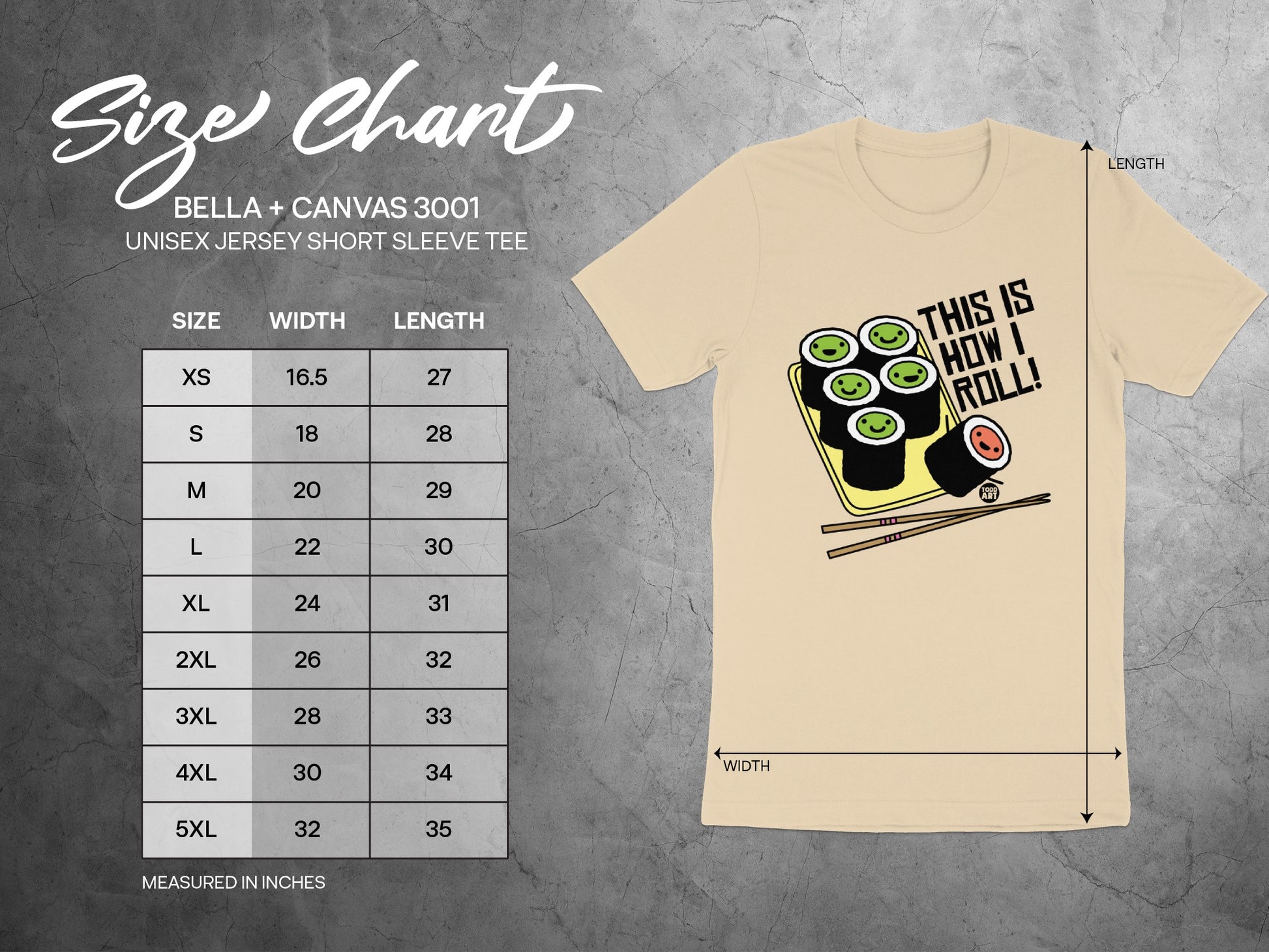 This Is How I Roll Sushi Graphic Unisex Jersey Tee