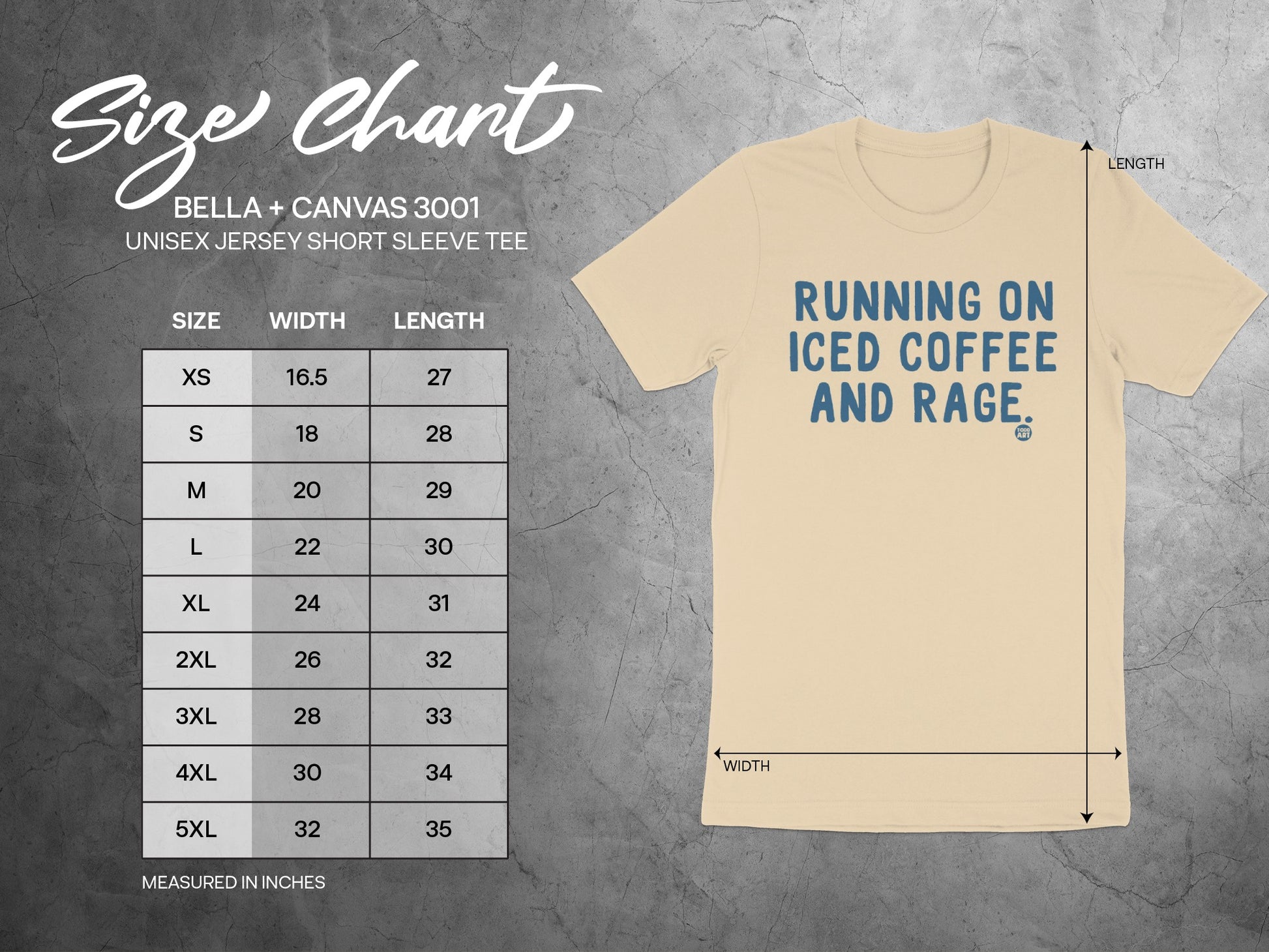 Running on Iced Coffee and Rage Tee product type