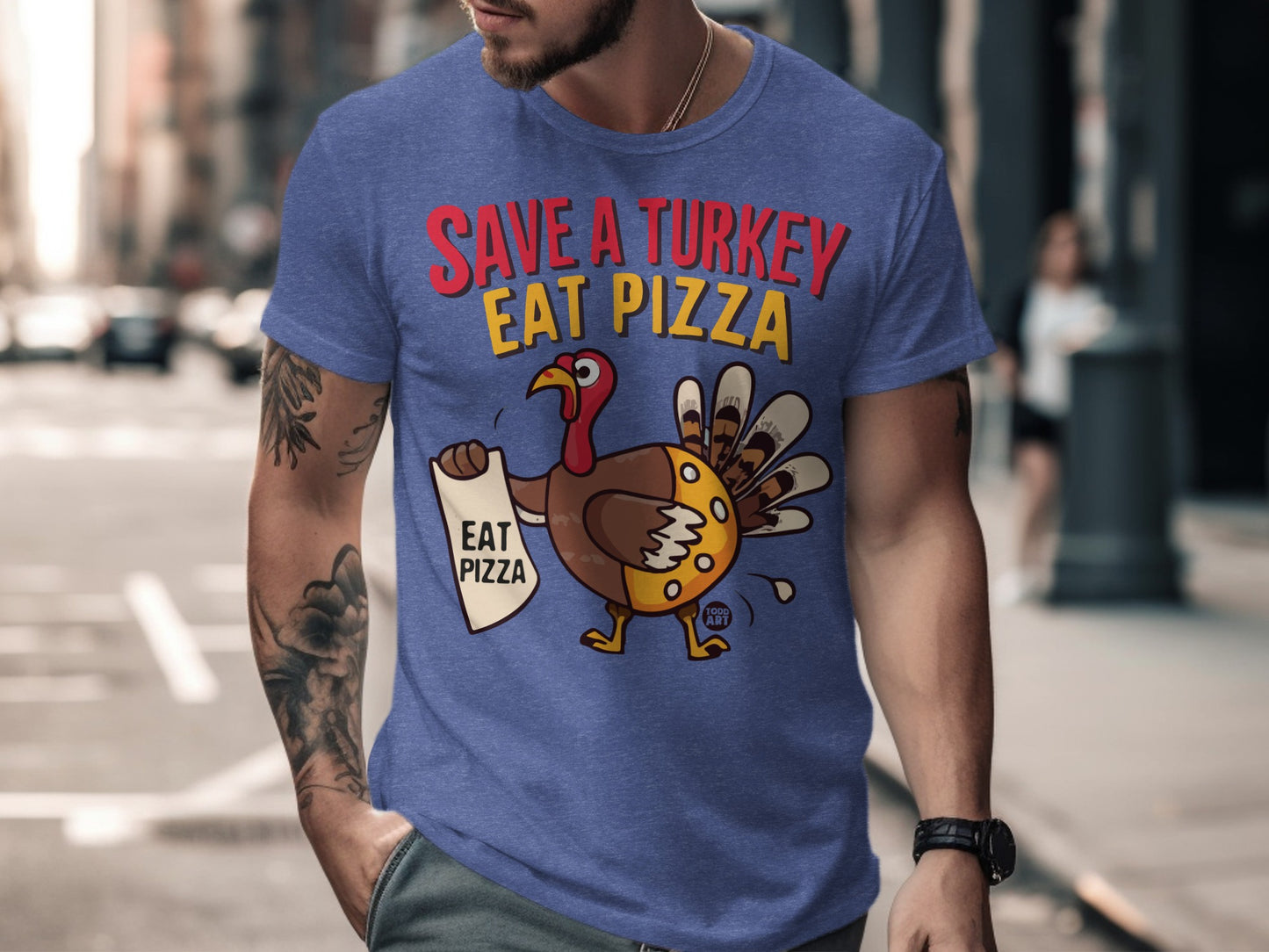 Save a Turkey Eat Pizza Funny Thanksgiving T-Shirt product