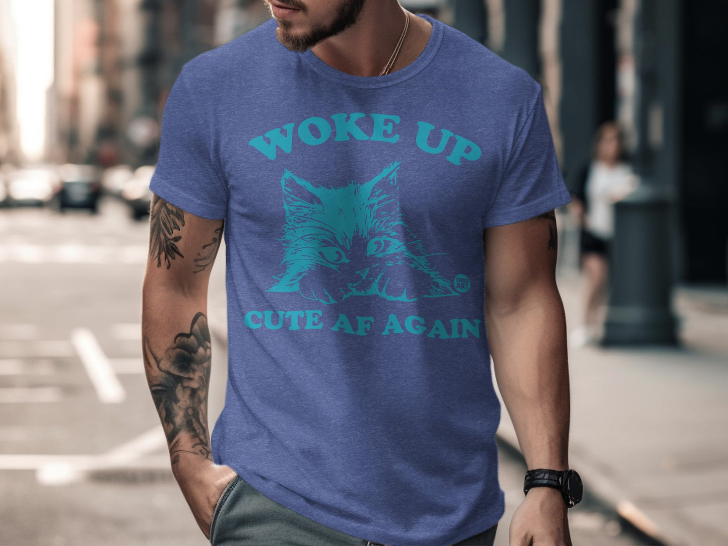 Woke Up Cute AF Again Cat Graphic T-shirt product type
