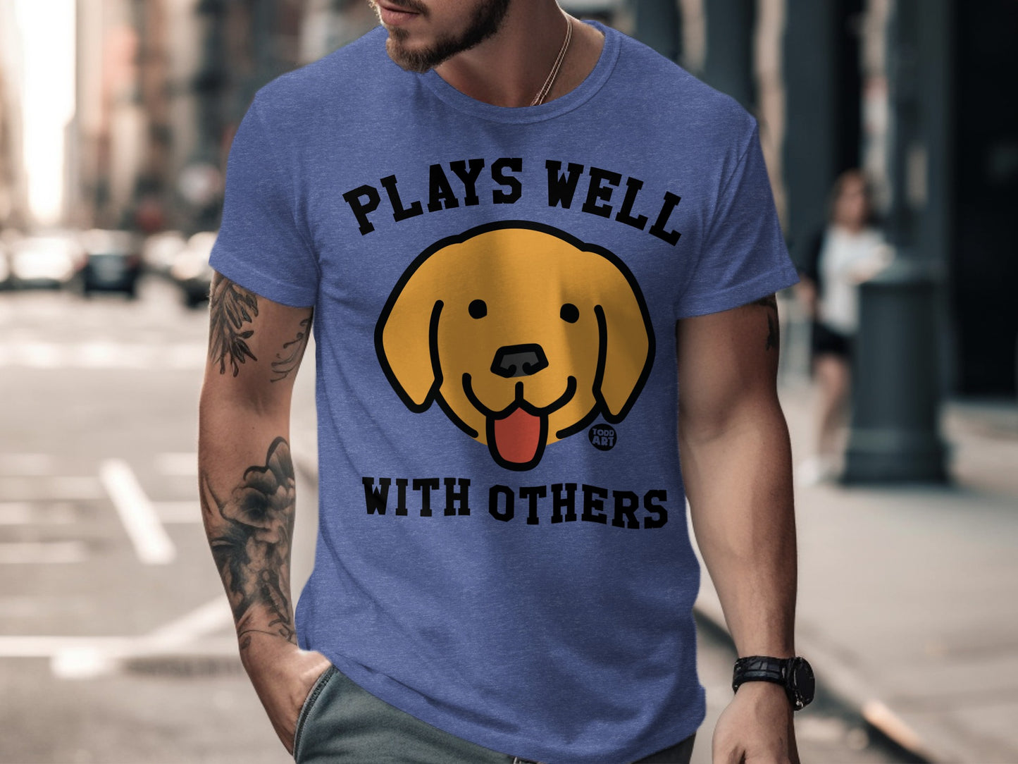 Plays Well With Others Dog Graphic T-shirt product