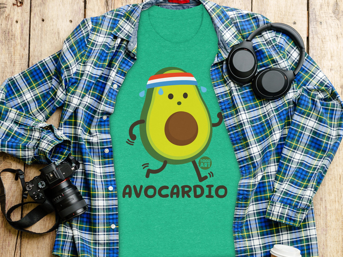 Avocardio Funny Avocado Graphic Tee for Fitness Enthusiasts