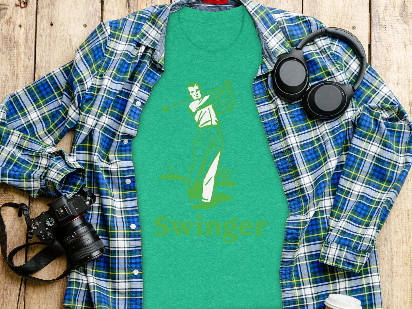 Graphic Tee with Swinger Design Retro Golfing Shirt