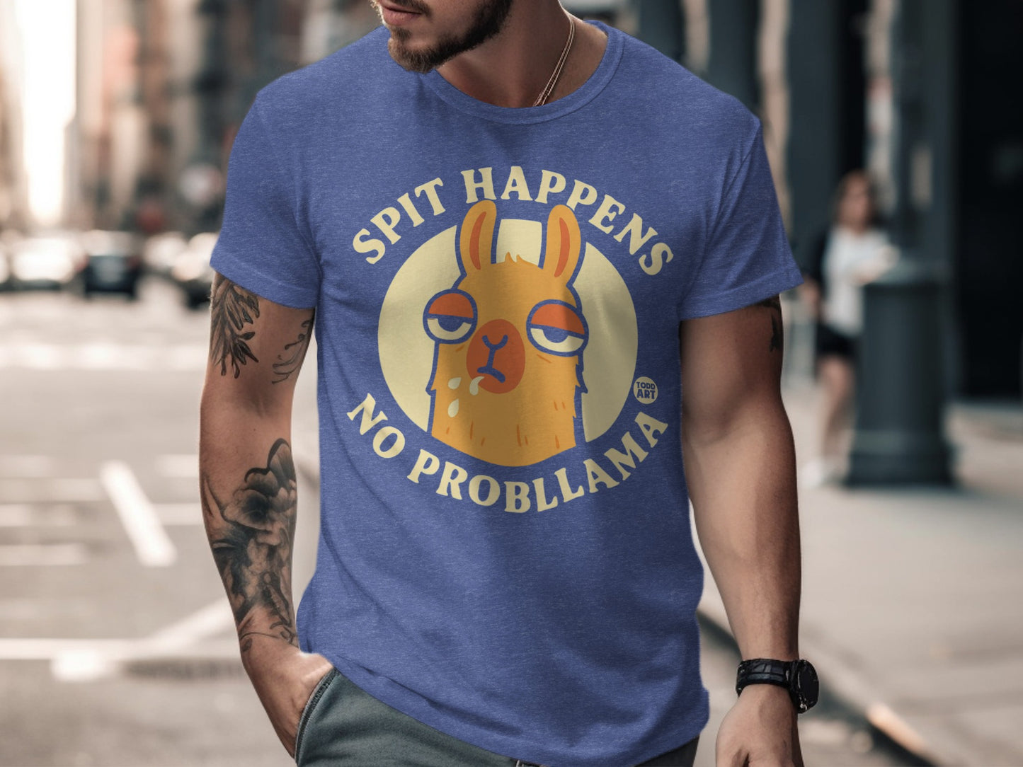 Spit Happens No Probllama Graphic Tee Shirt product type