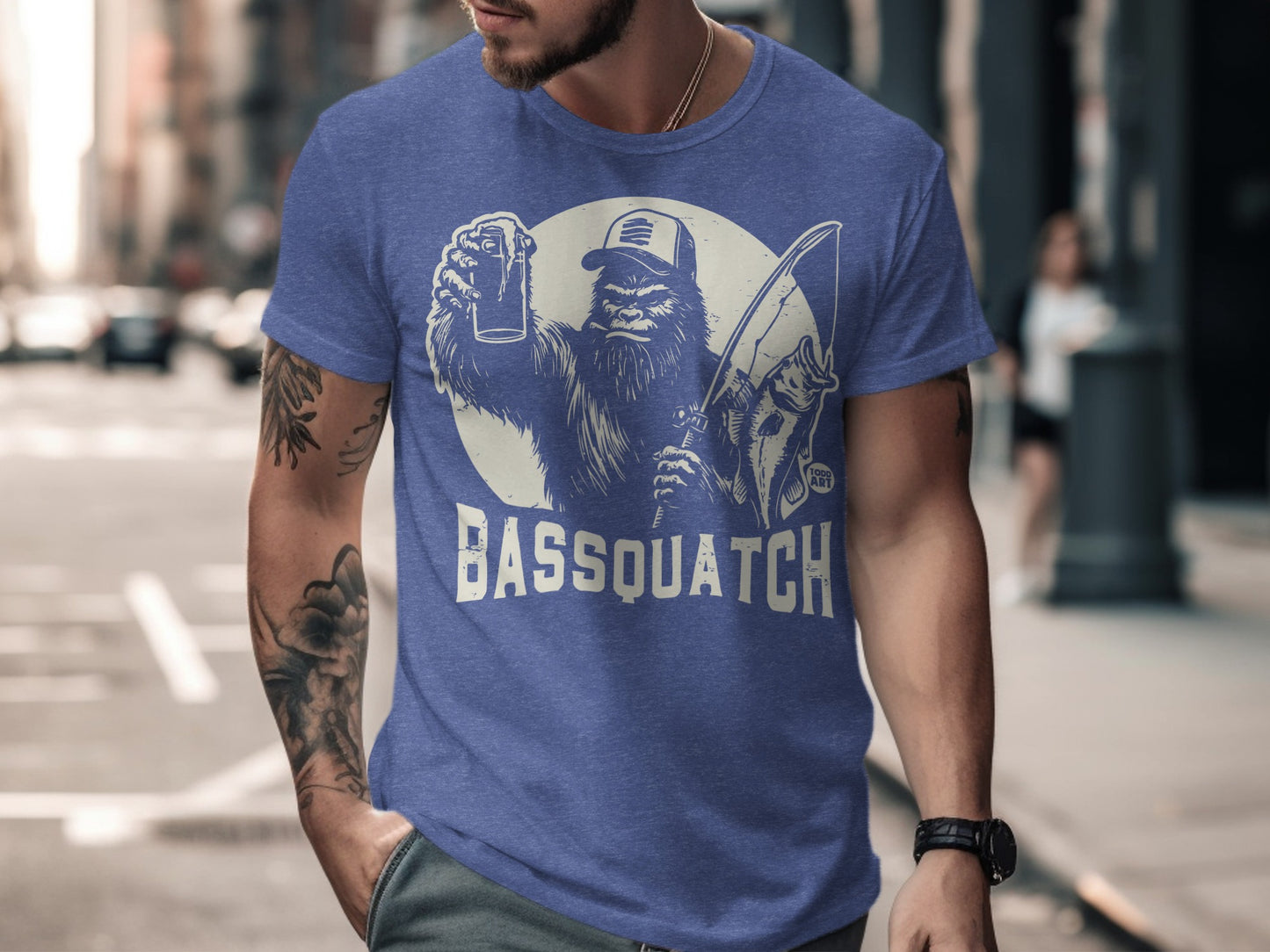 Bassquatch graphic print casual wear t-shirt product
