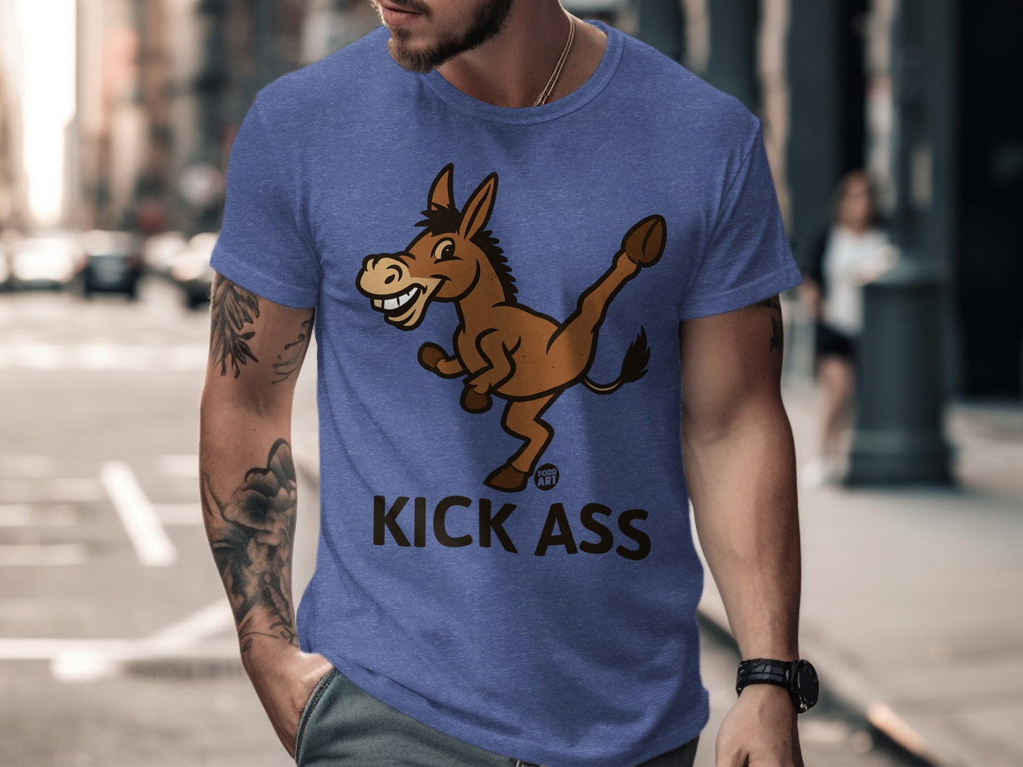 Kick Ass Funny Donkey Graphic Tee Shirt product