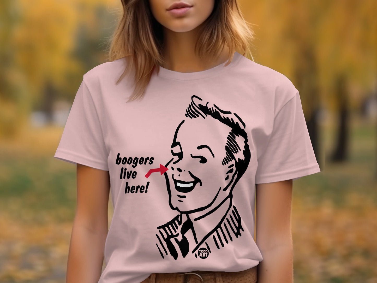 Boogers live here graphic tee casual wear