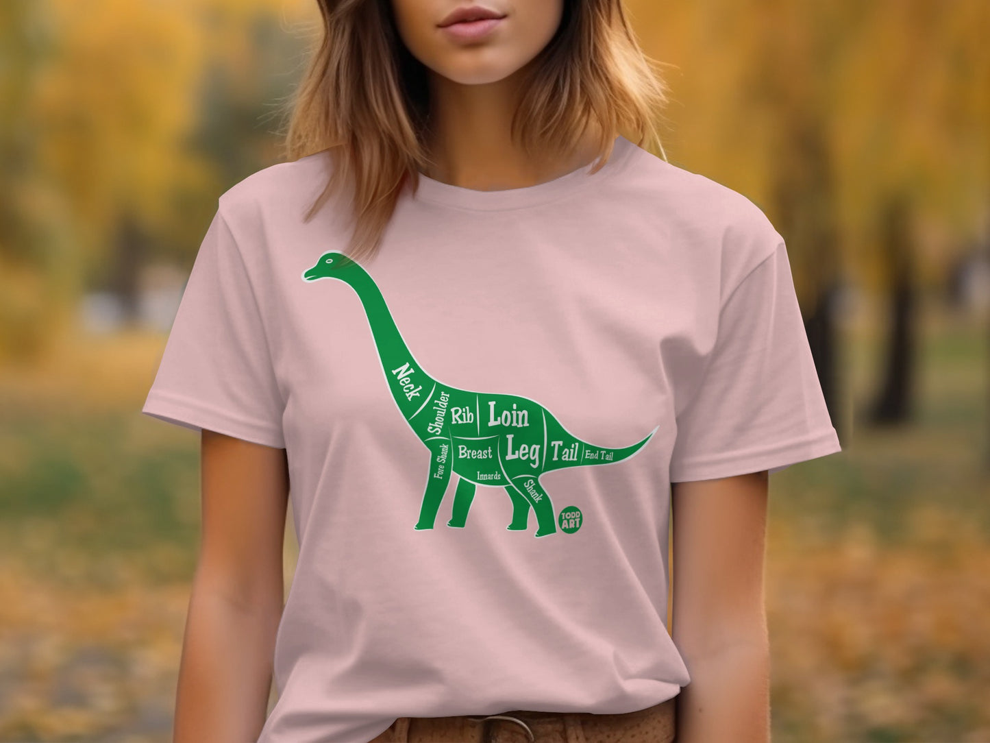 Dinosaur Cuts of Meat Graphic Print T-shirt product