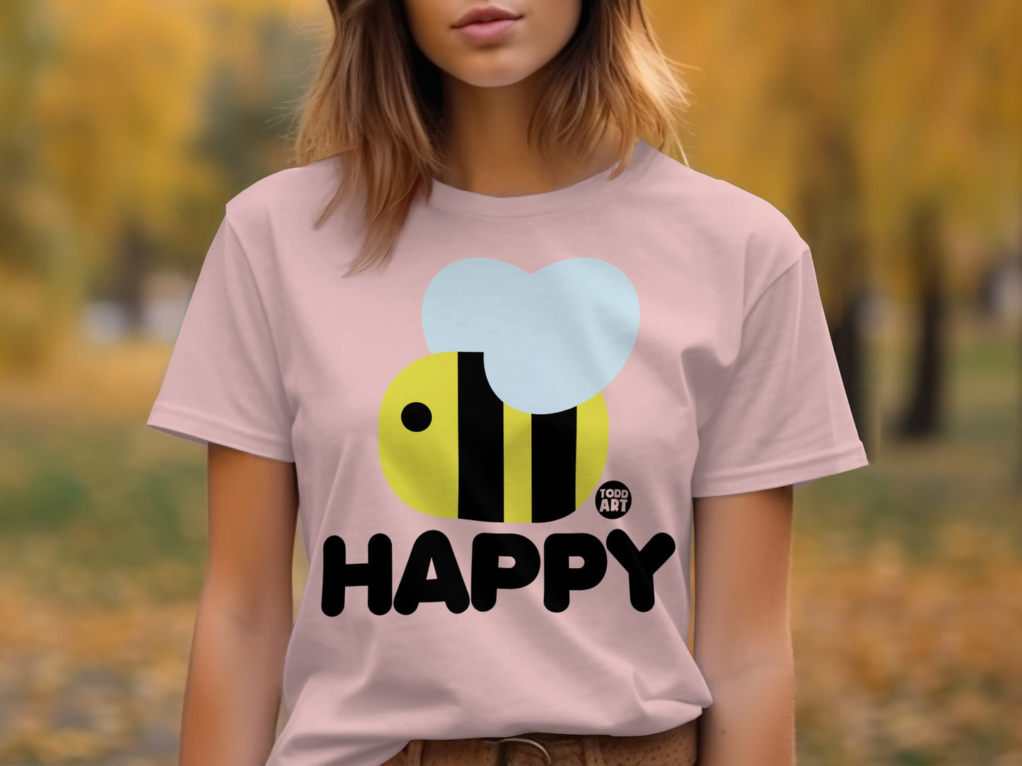 Happy Bee Heart Graphic Tee Shirt product type