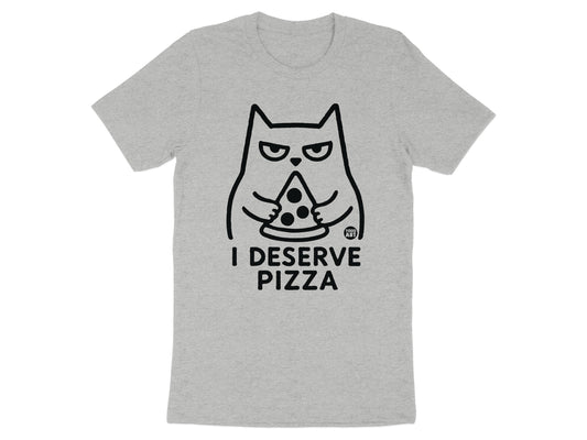 Funny Cat I Deserve Pizza T Shirt Graphic Tee