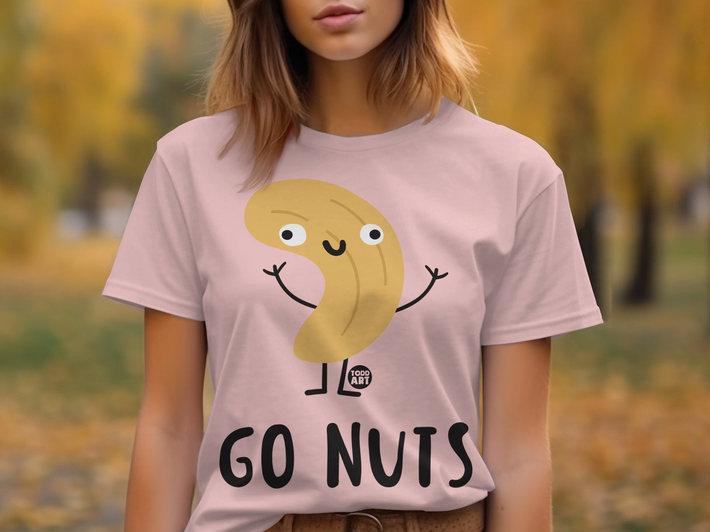 Funny Go Nuts Design Featuring Smiling Peanut Shirt