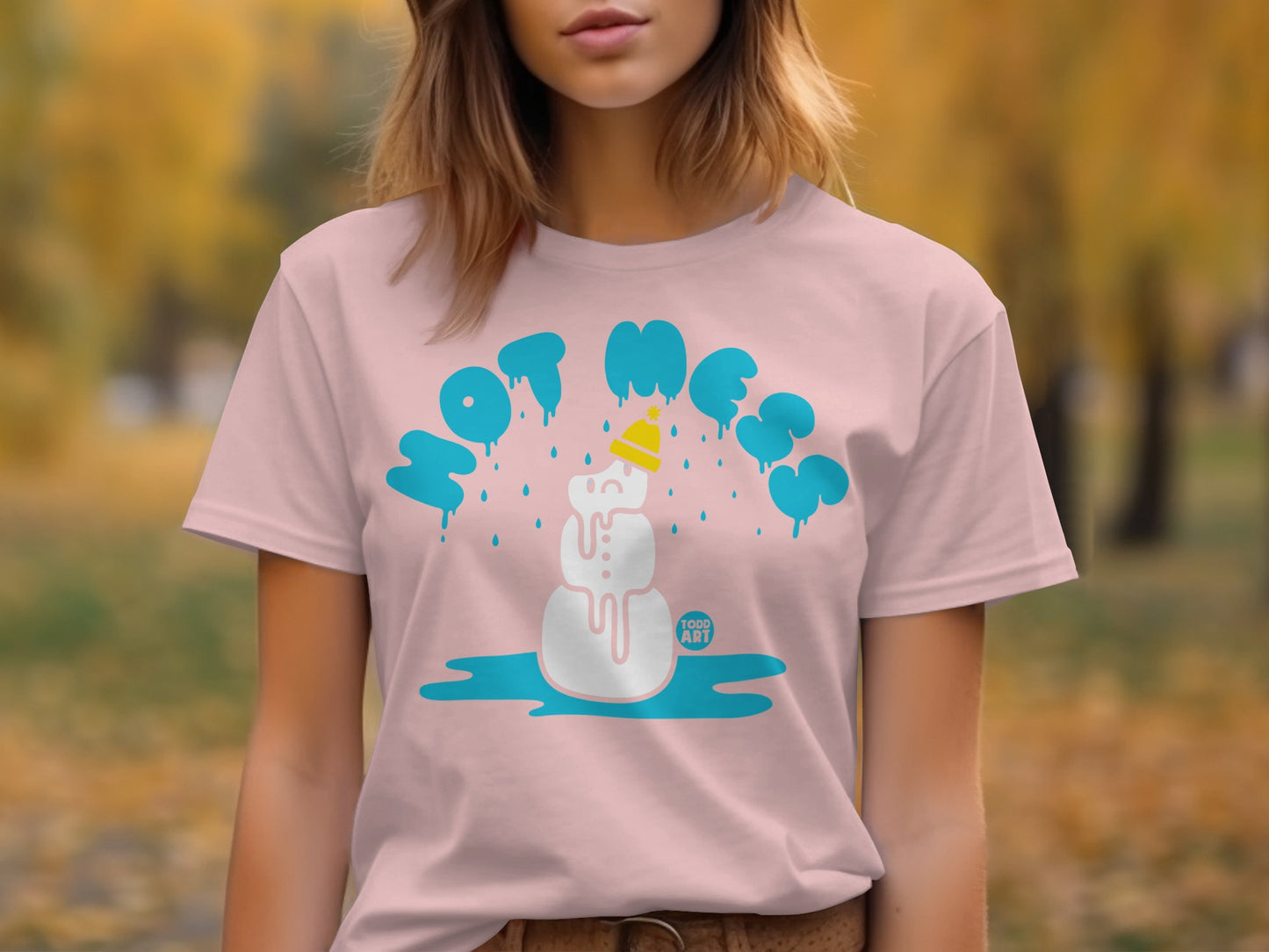 Fun Melted Snowman Hot Mess Winter T-Shirt product