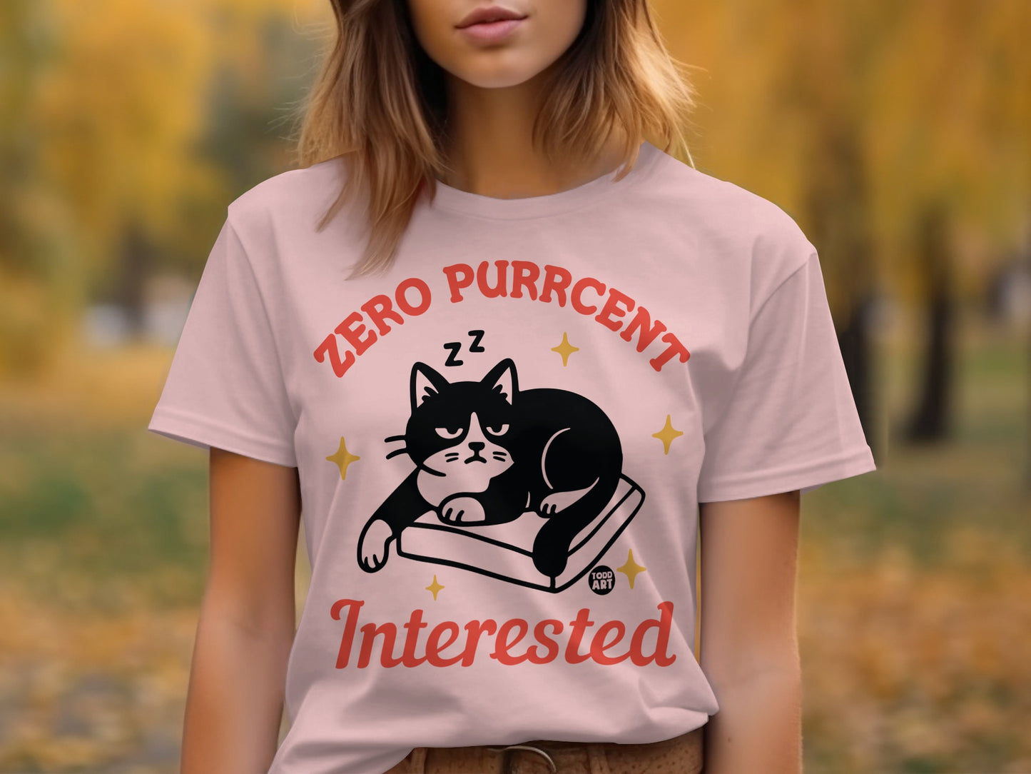 Zero Purrcent Interested Cat Graphic T-Shirt product