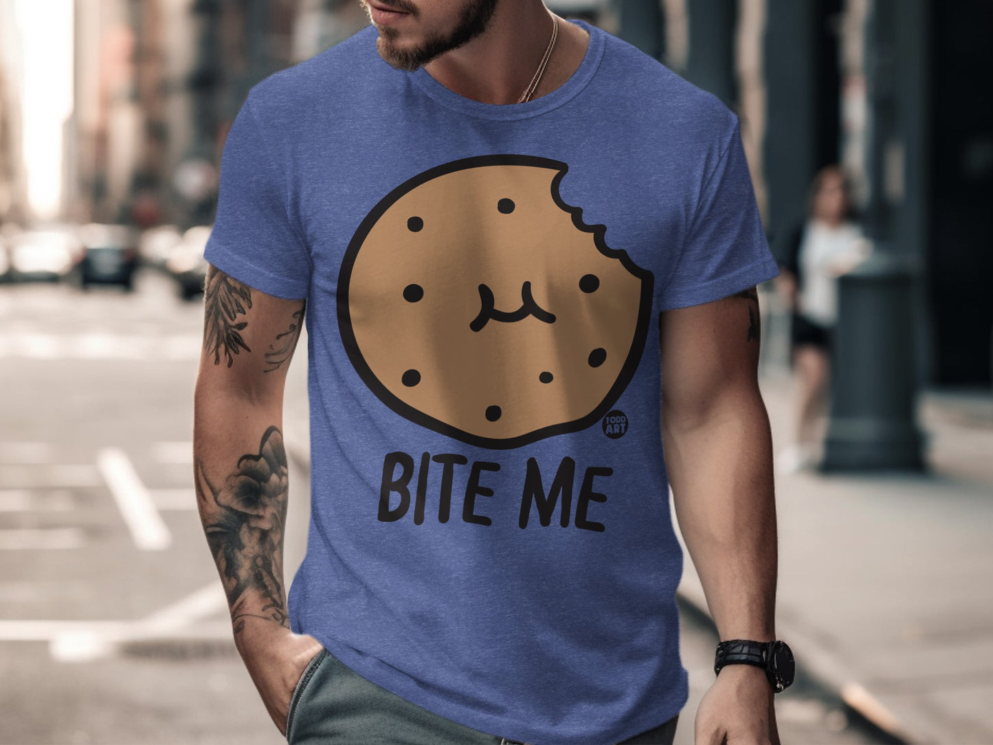 Fun Graphic Cookie Bite Me T-Shirt Casual Product Type