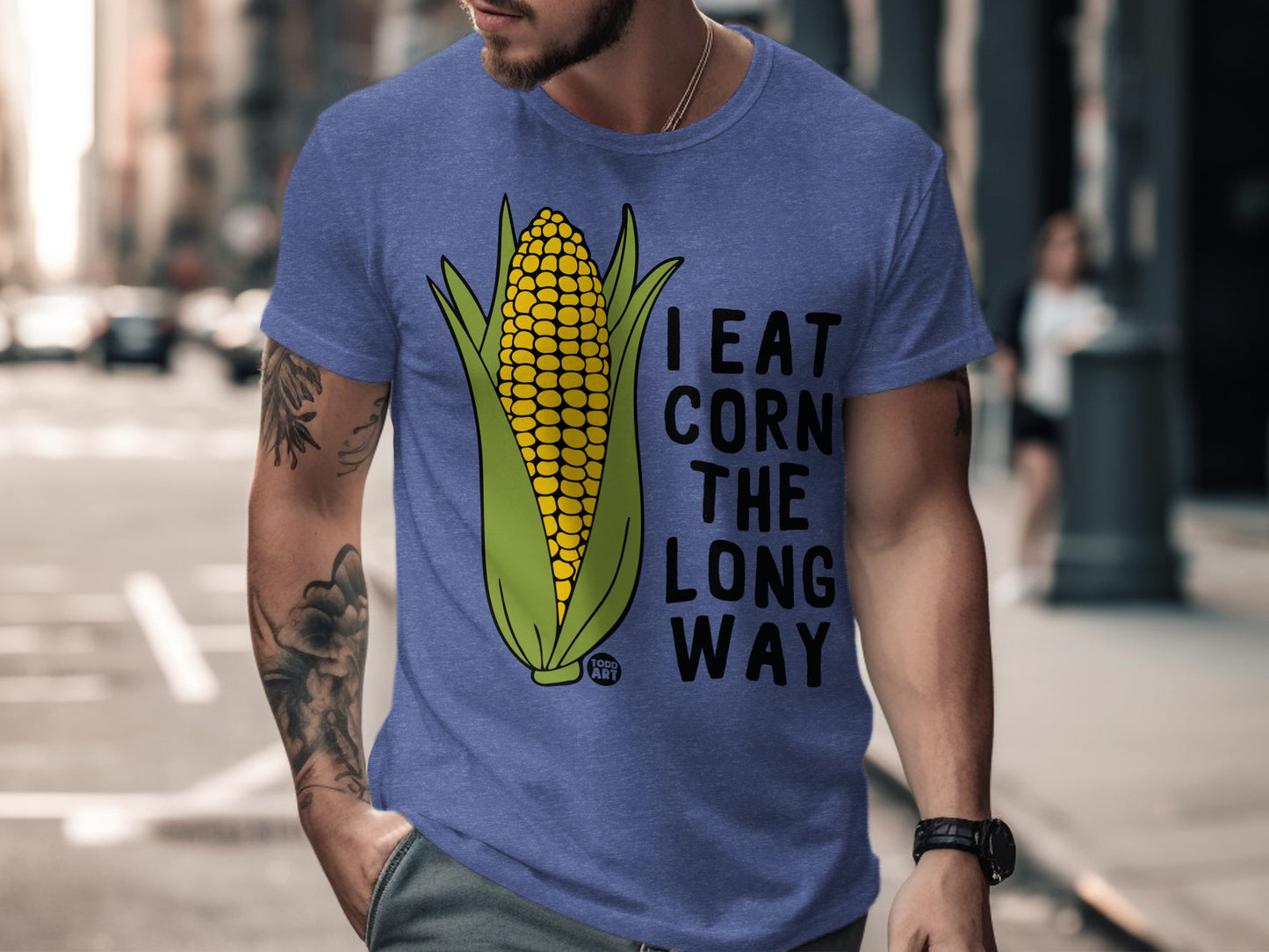 I Eat Corn The Long Way Funny Graphic T Shirt