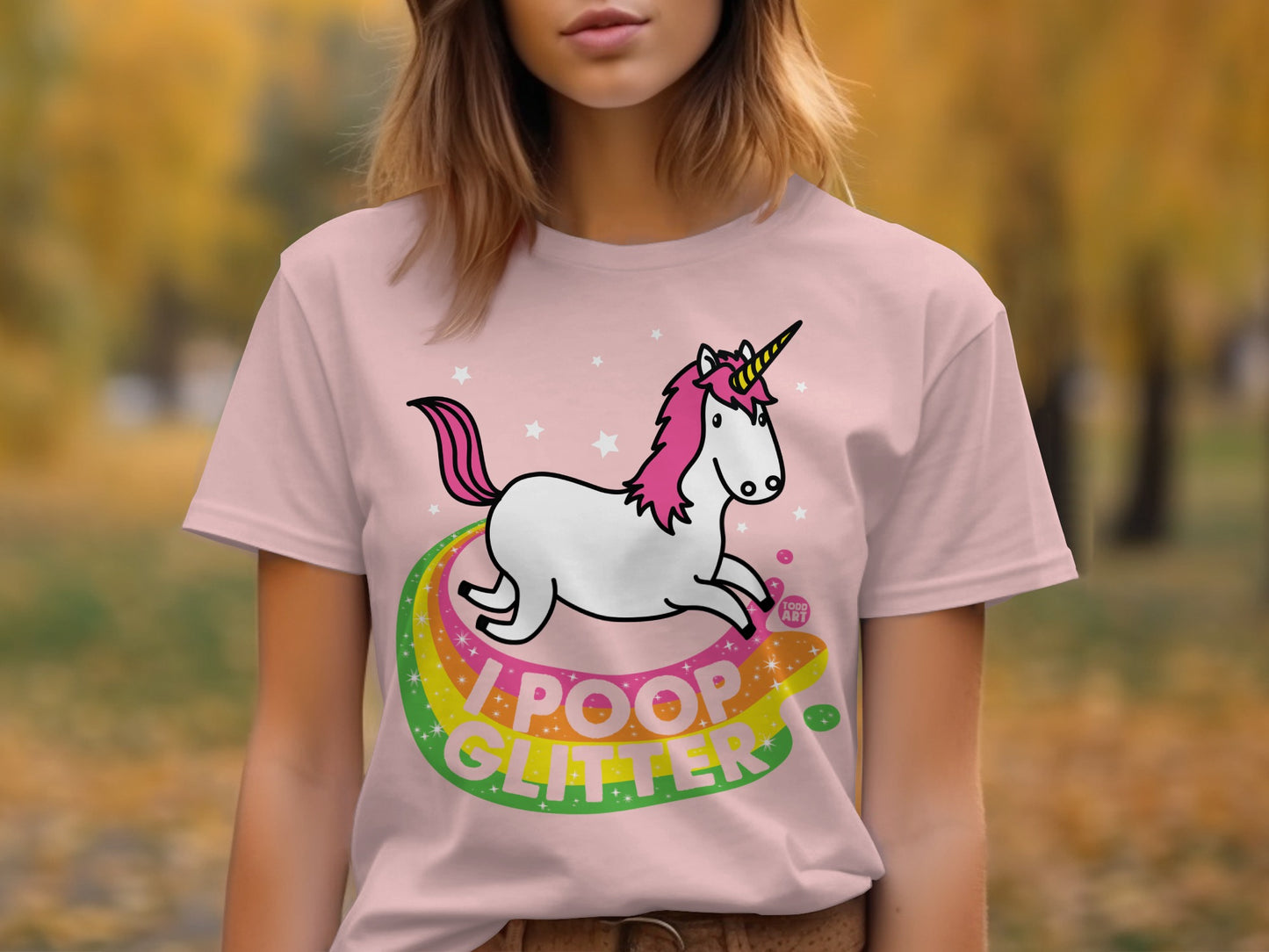 Fun Unicorn I Poop Glitter Design Graphic T-Shirt
