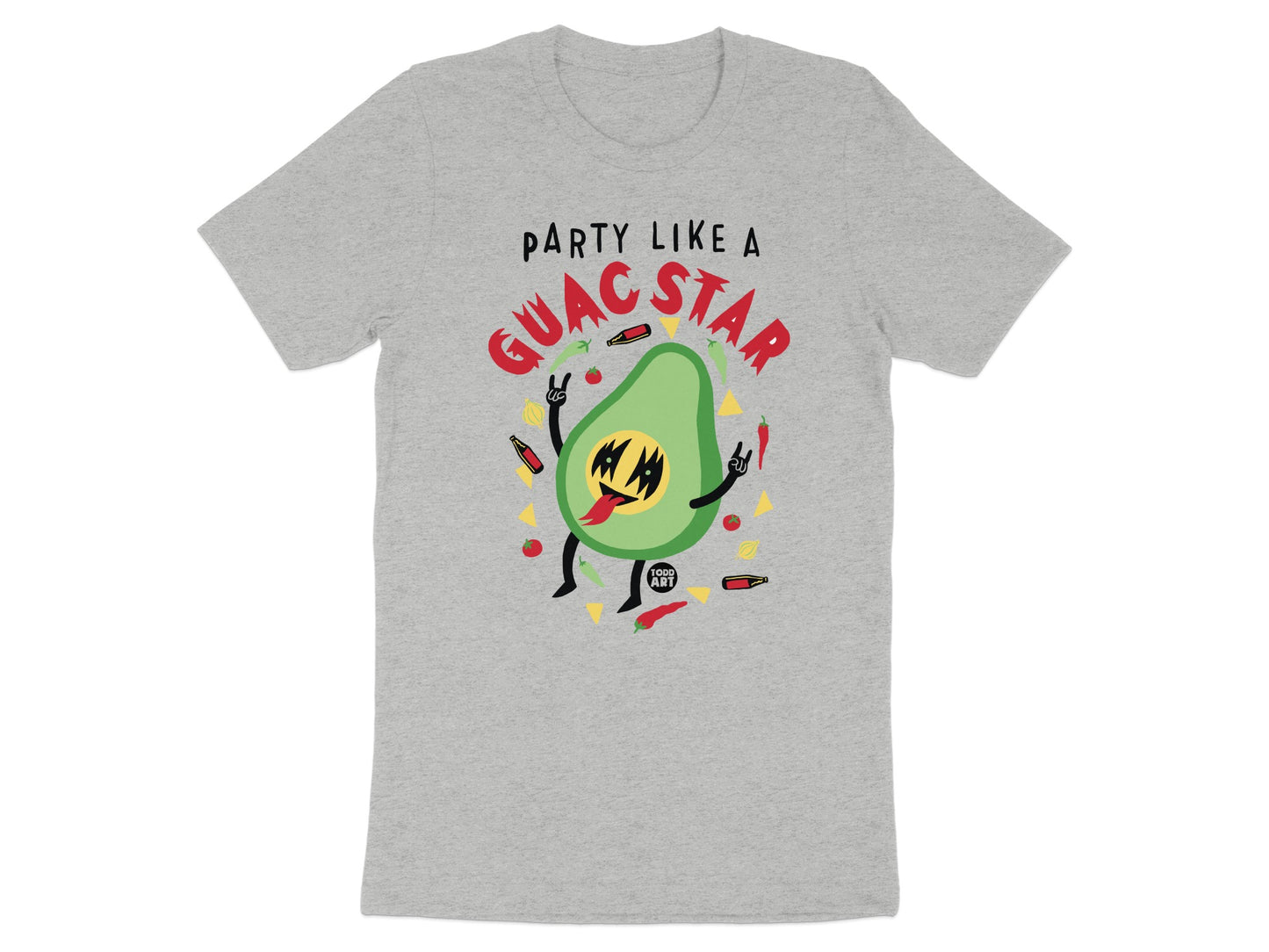 Party Like a Guac Star Avocado Themed T-shirt