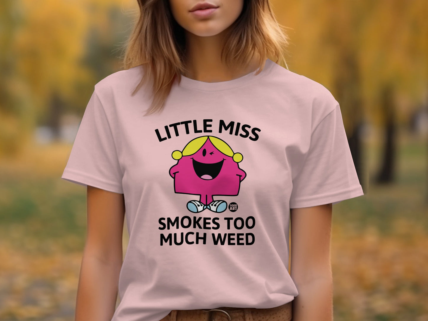 Little Miss Smokes Too Much Weed Funny T-Shirt