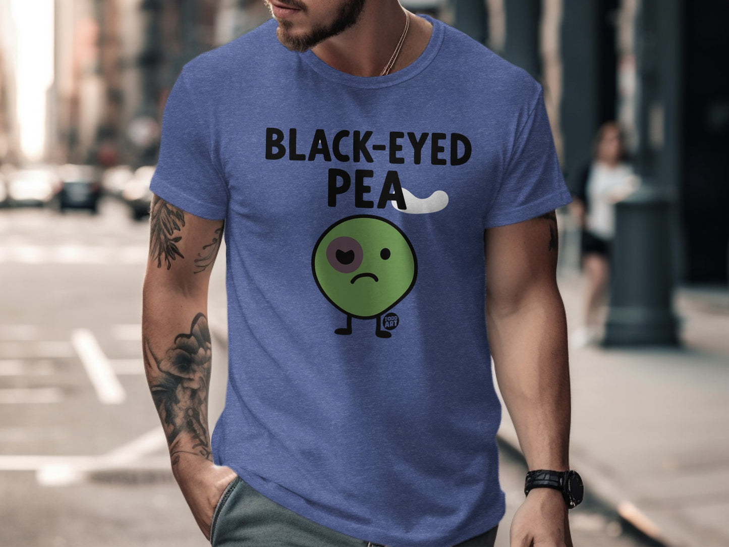 Black-Eyed Pea Funny Cartoon Graphic Men's T-shirt