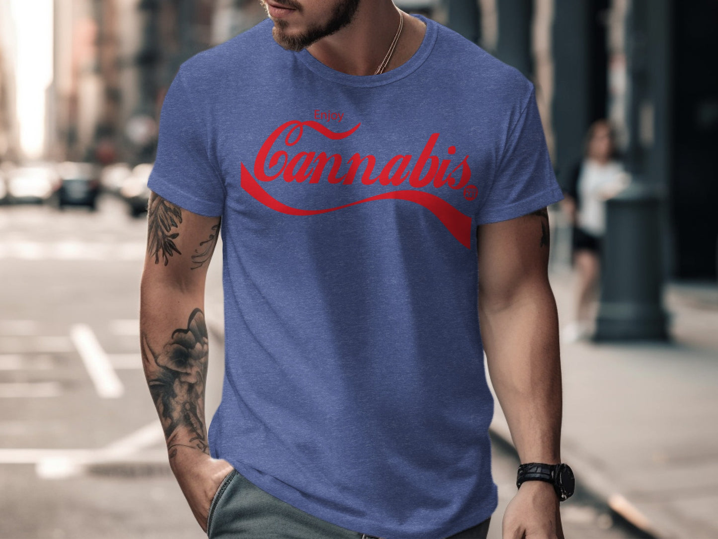 Enjoy Cannabis Printed Casual Unisex T-Shirt