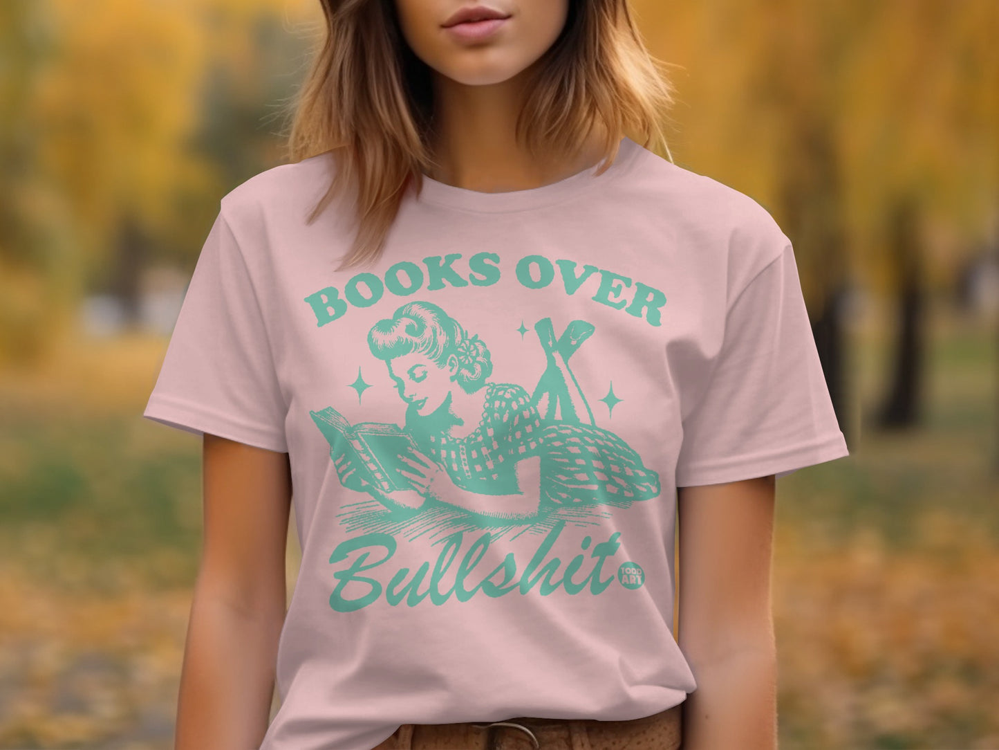 Books Over Bullshit T-Shirt Stylish Novelty Shirt product type