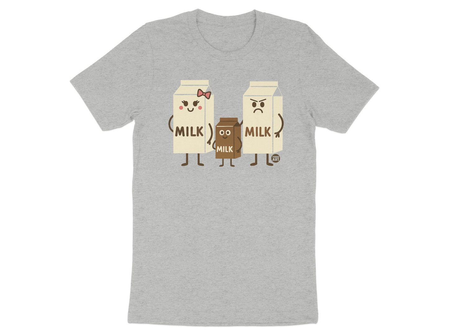 Funny Milk Family Cartoon Graphic T-Shirt product